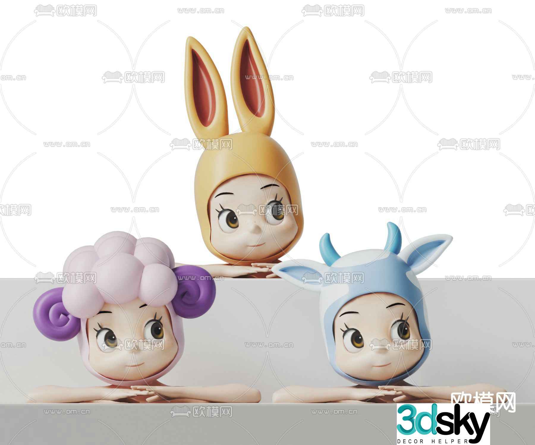 Modern children’s doll ornaments 3D model