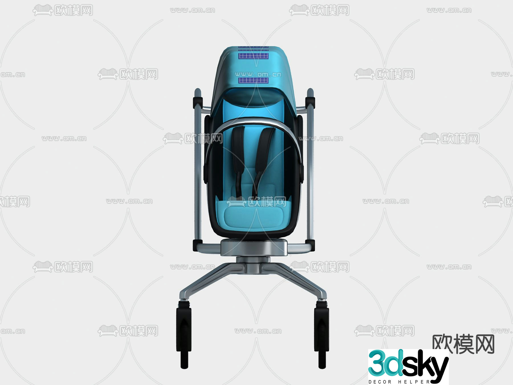 Modern pushchair 3d model