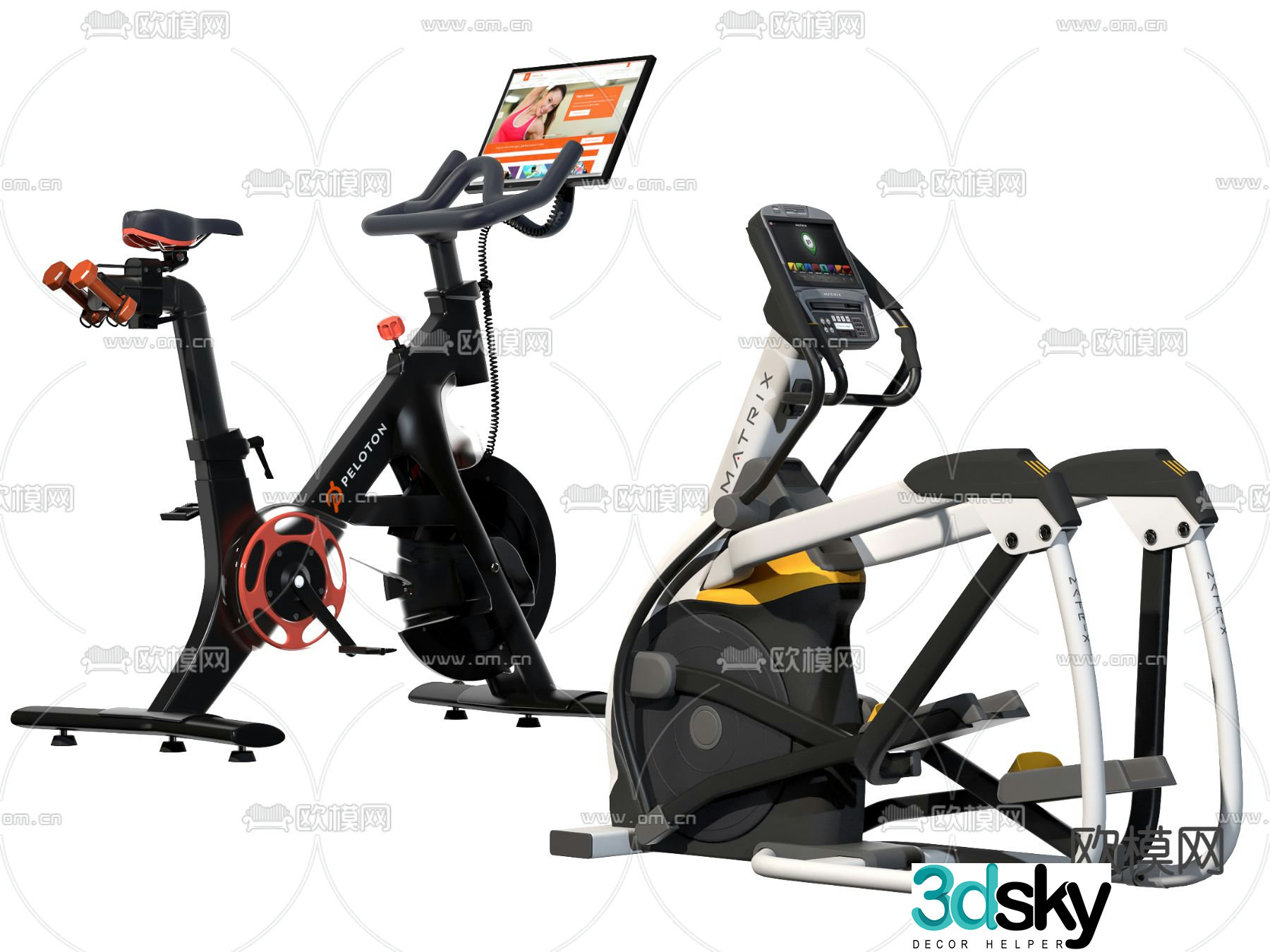 Modern spinning bike 3d model