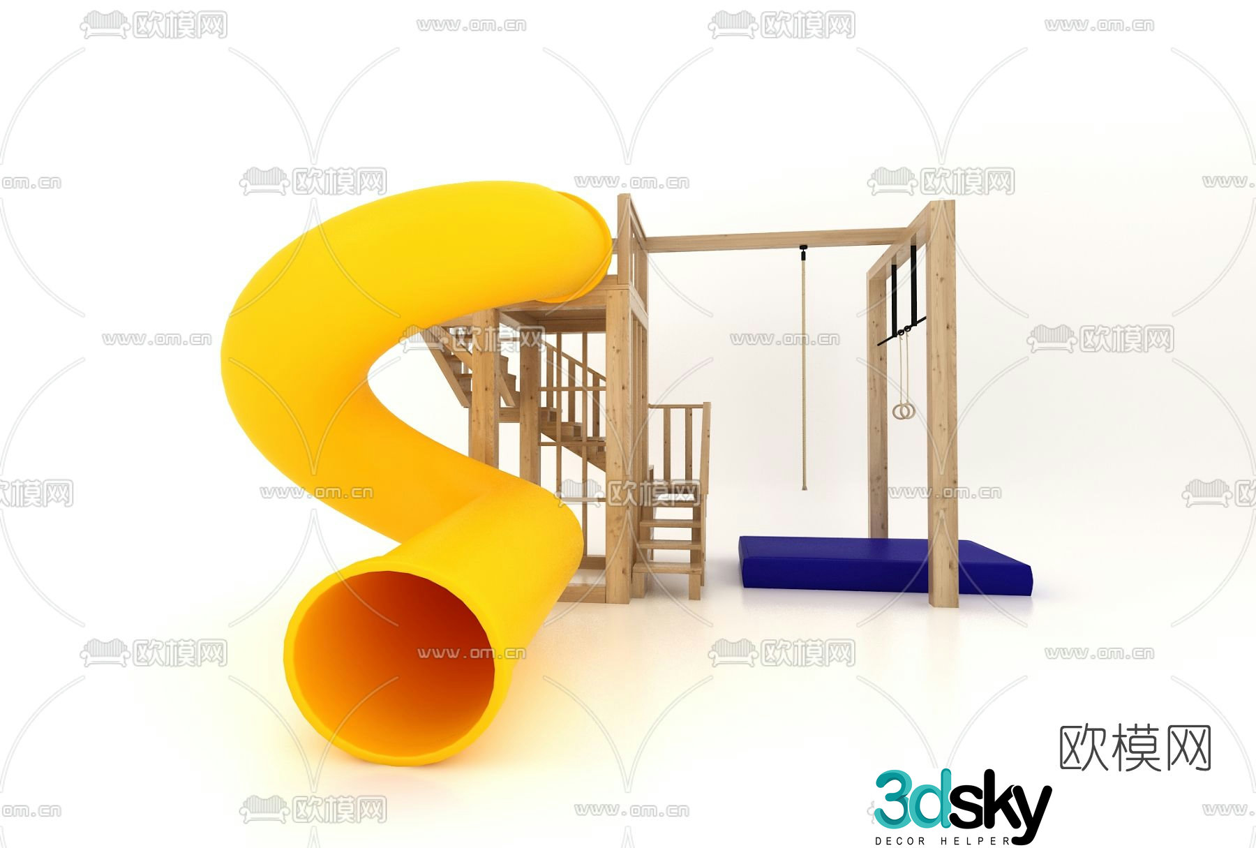 Modern children's slide ride 3d model
