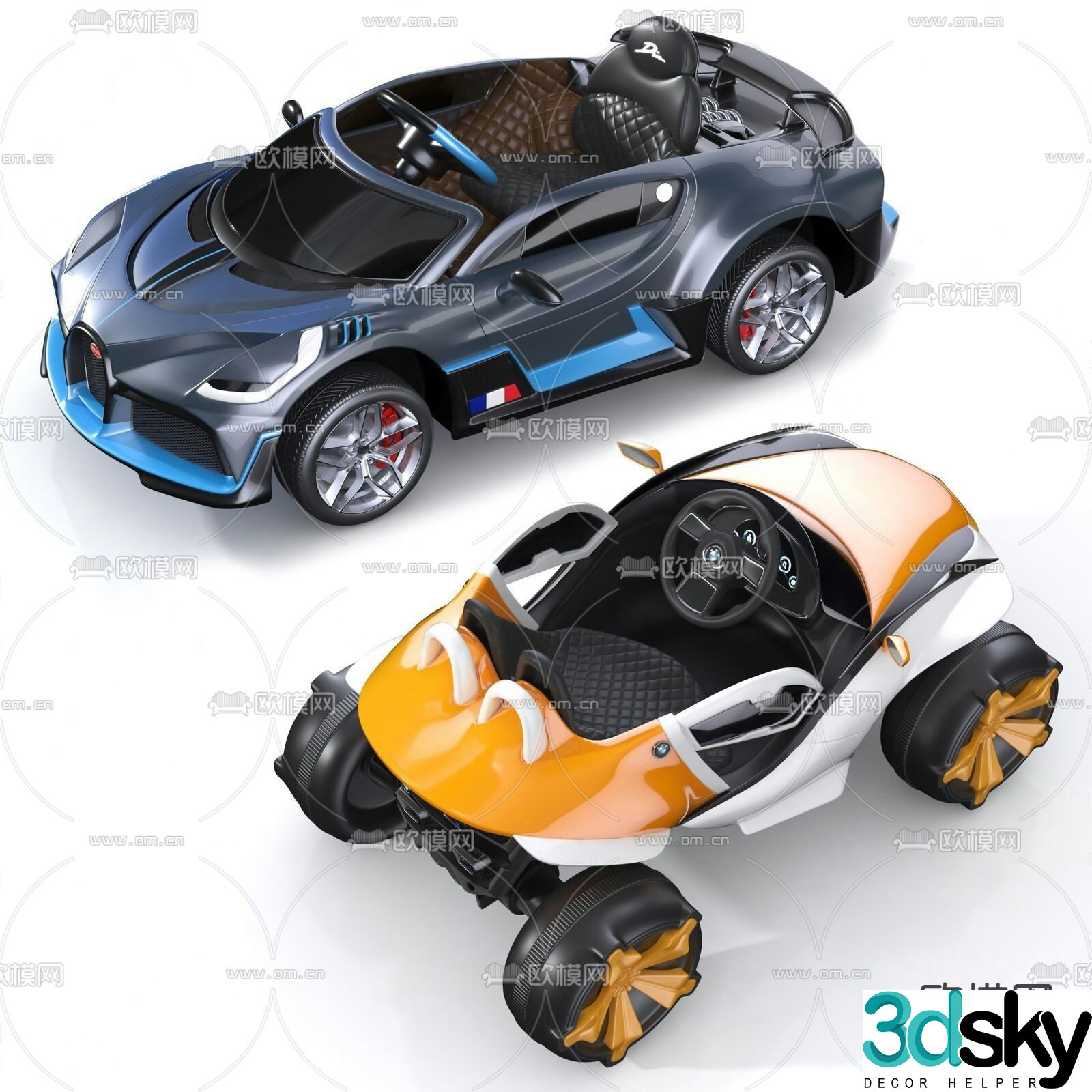 Modern children’s toy car 3d model