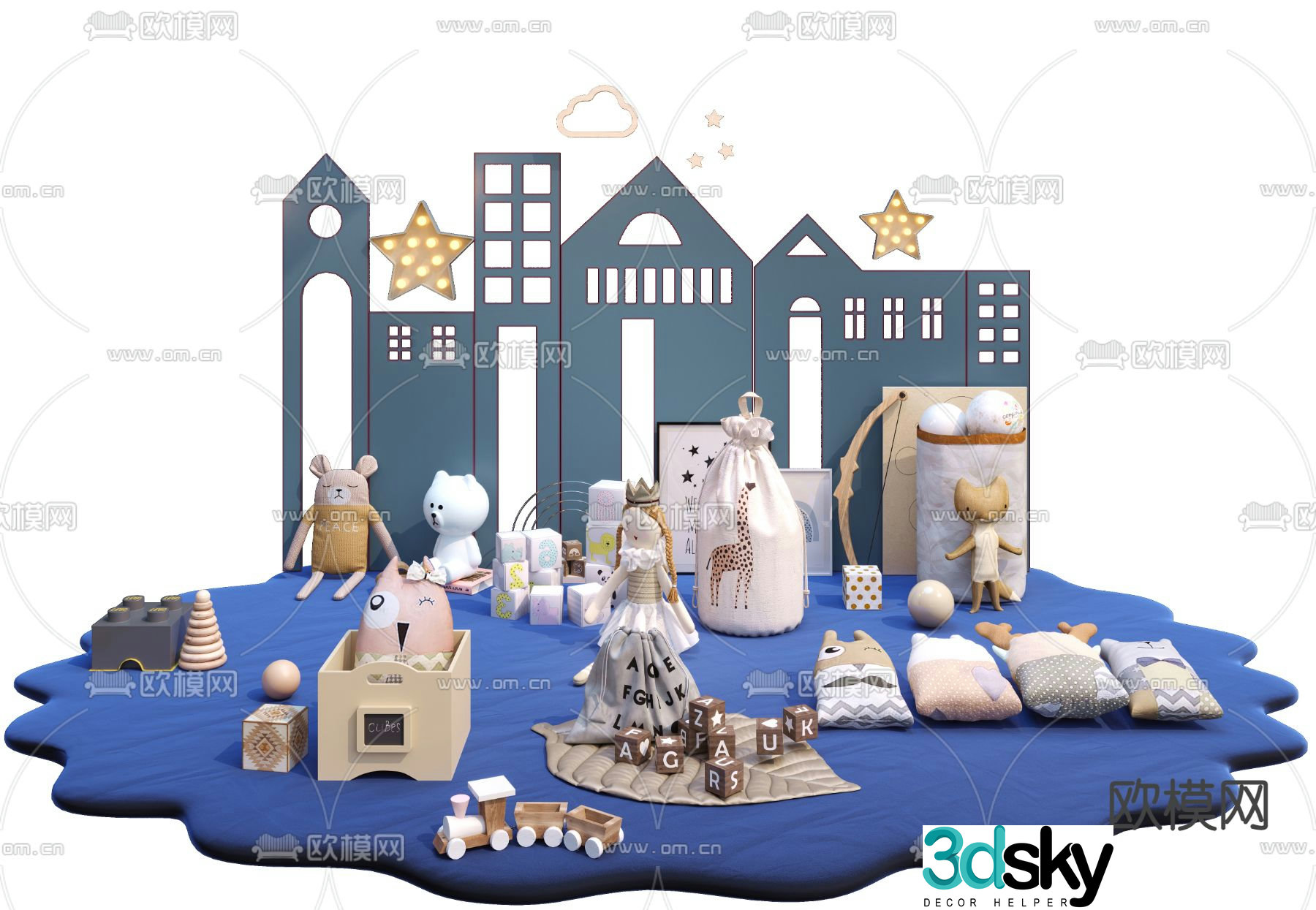 Modern children’s plush toy 3d model