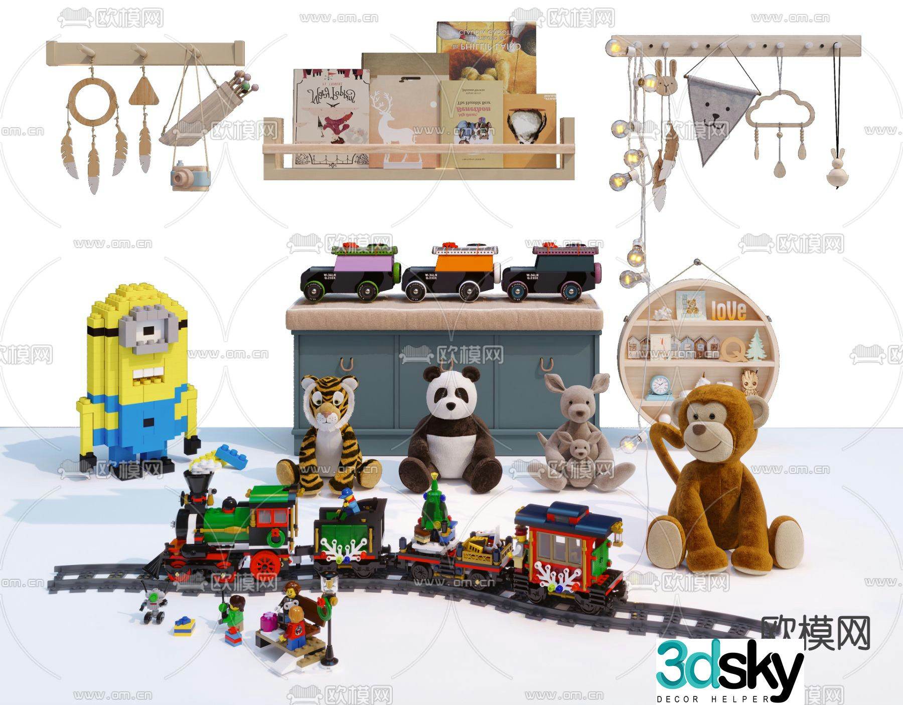 Modern children’s building block toys 3d model