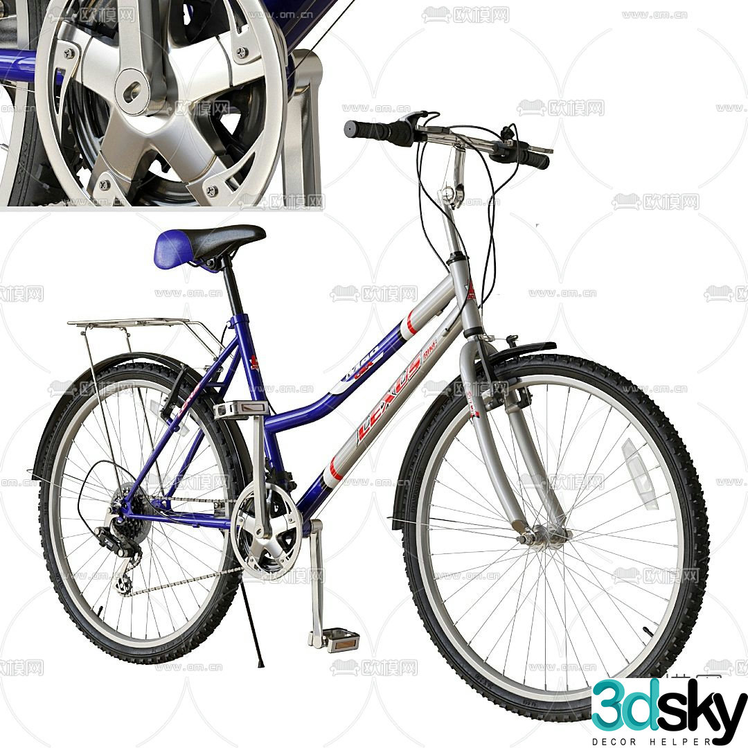 Modern bicycle mountain bike 3d model