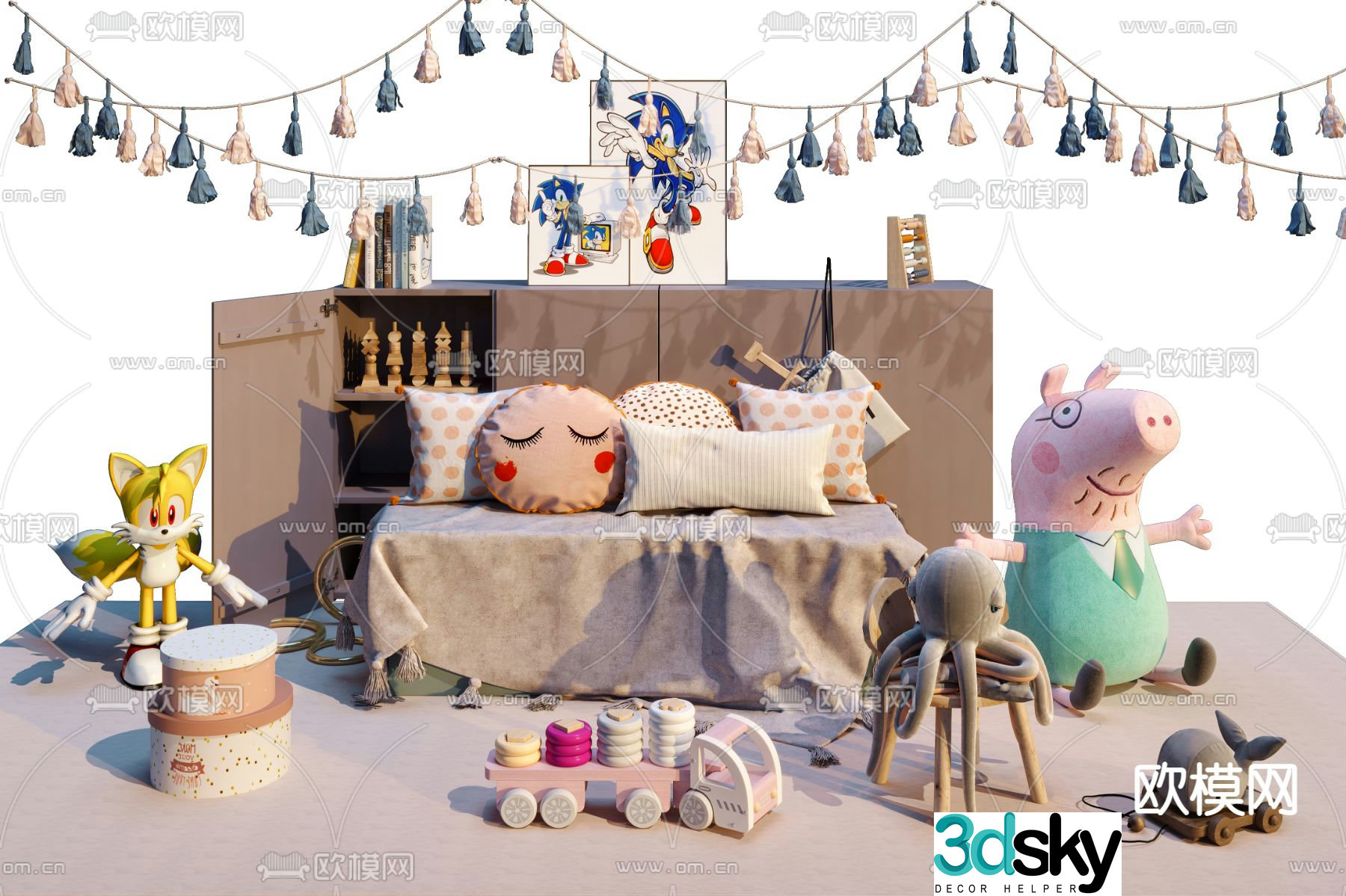 Modern children’s plush toy 3d model