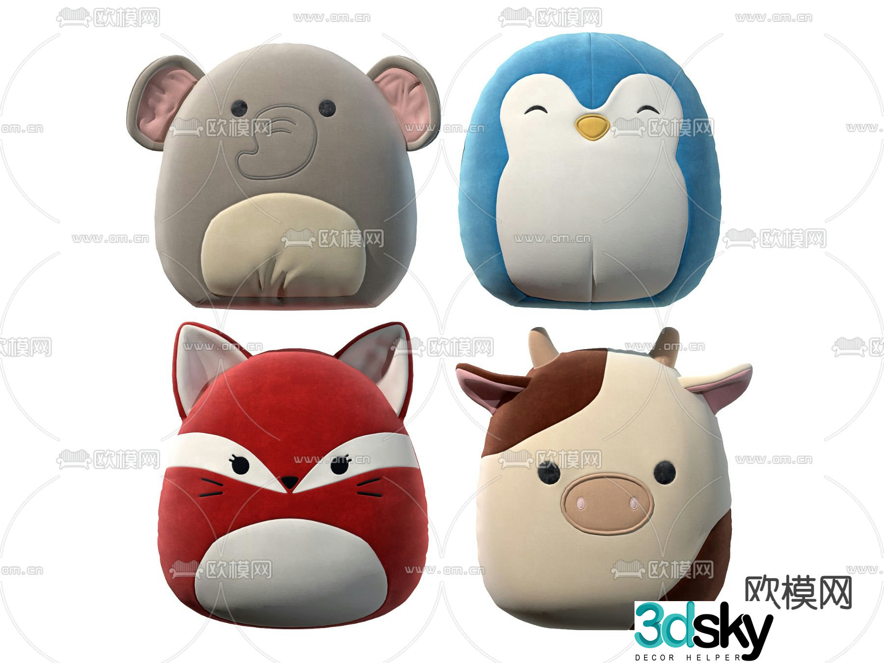 Modern children’s plush toy doll 3d model