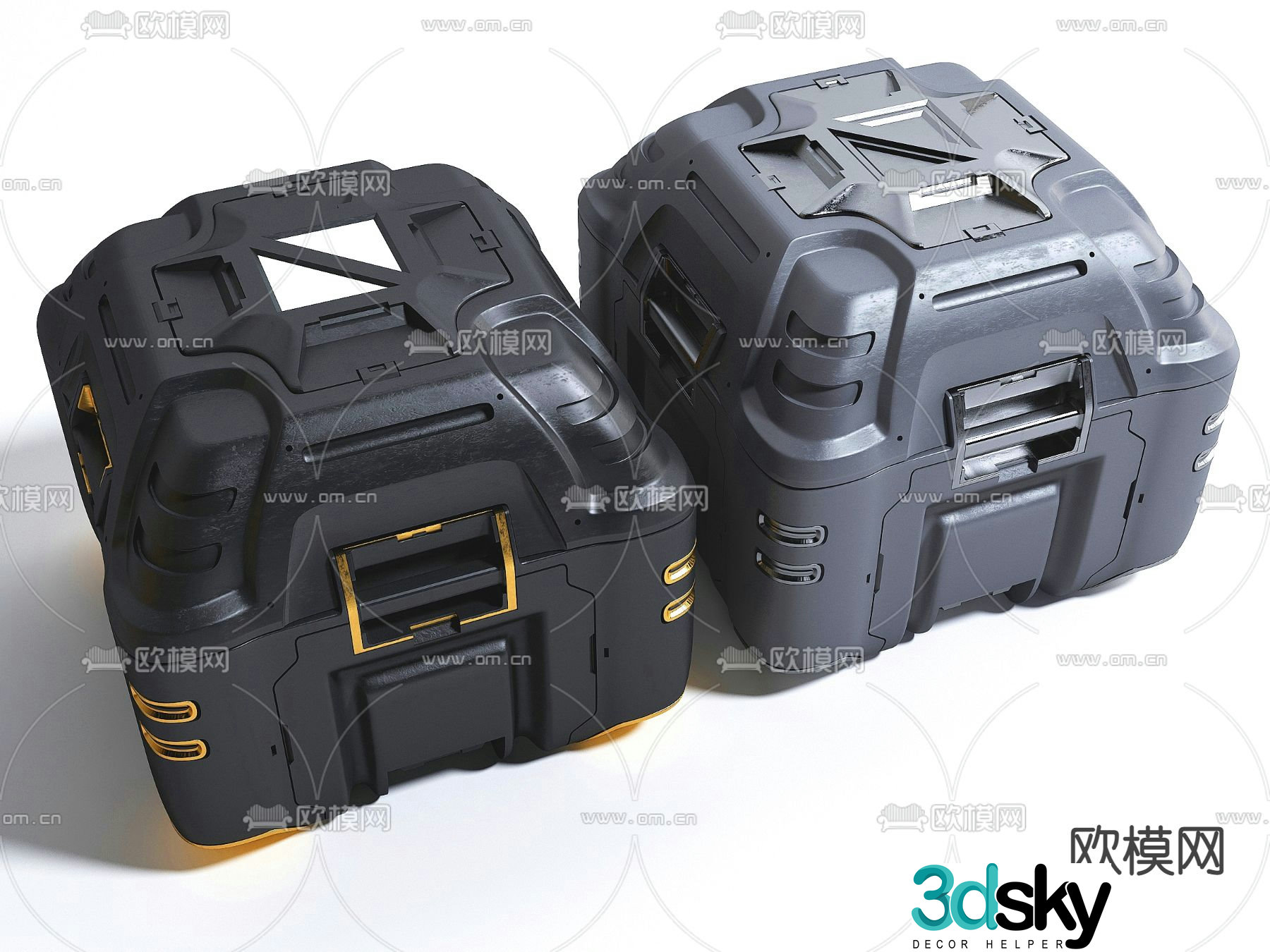 Modern metal storage equipment box 3d model