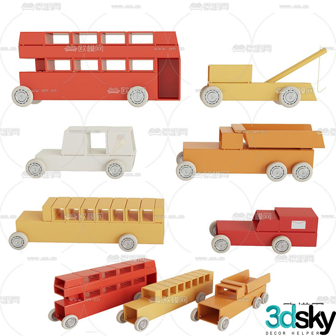 Modern children’s toy car 3d model