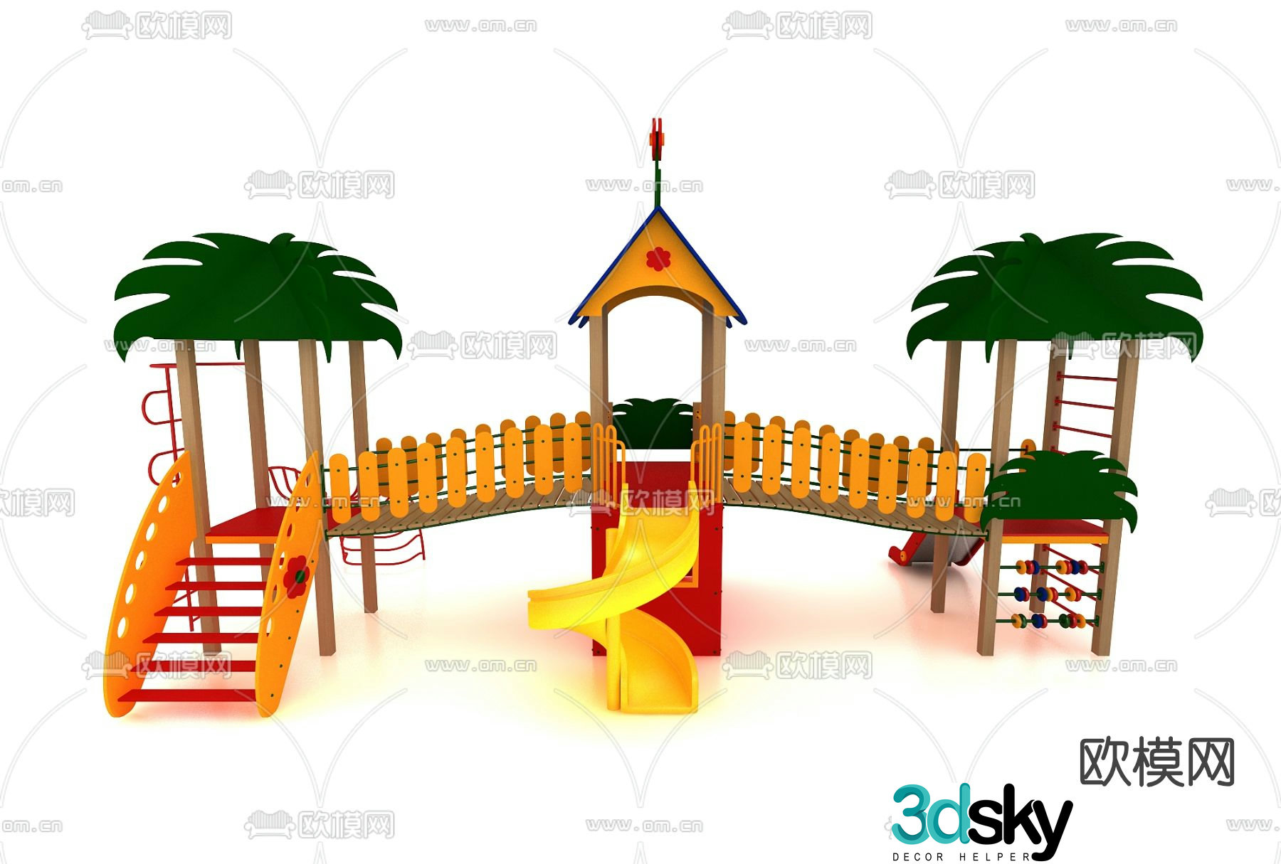 Modern slide ride 3d model