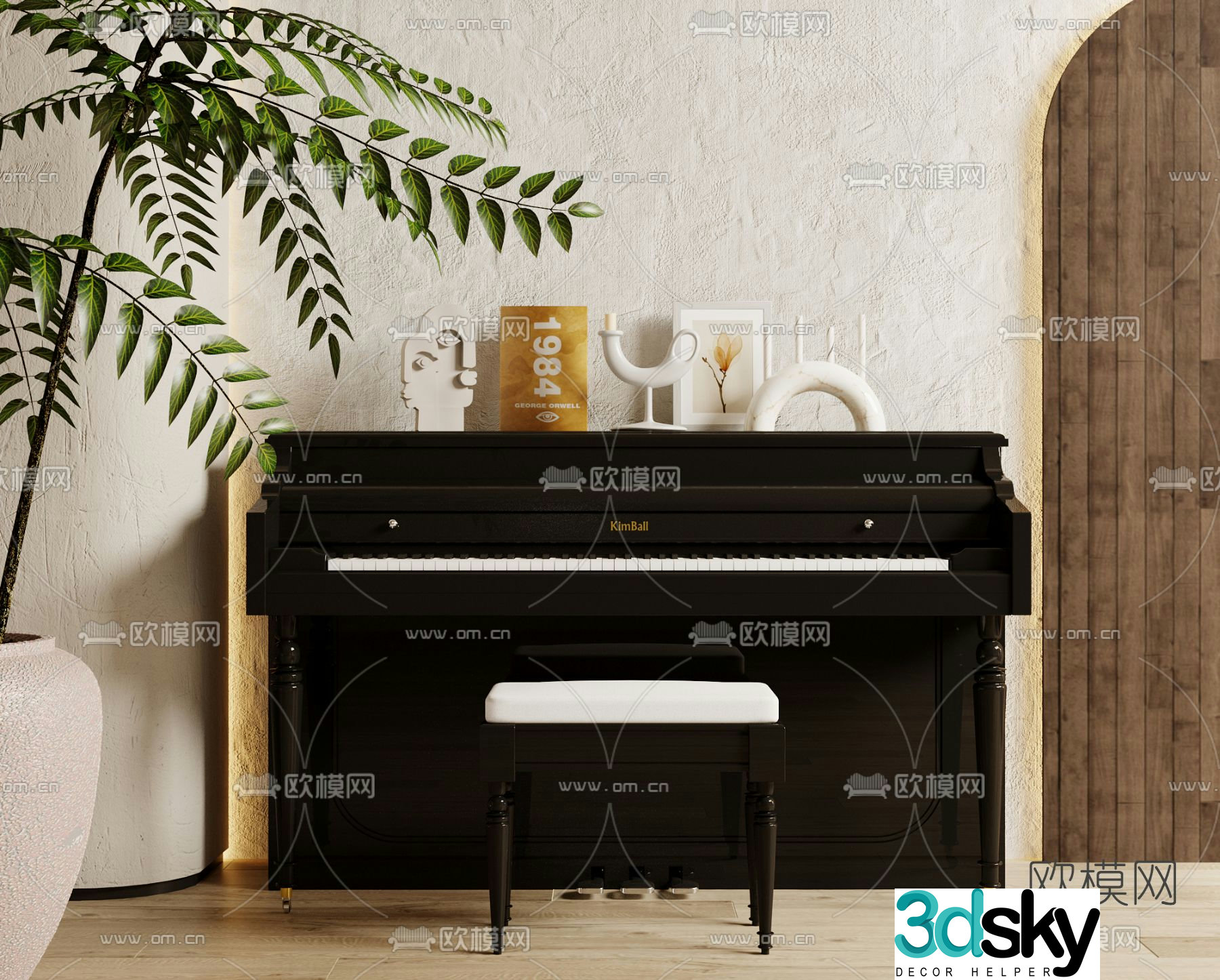 modern piano 3d model