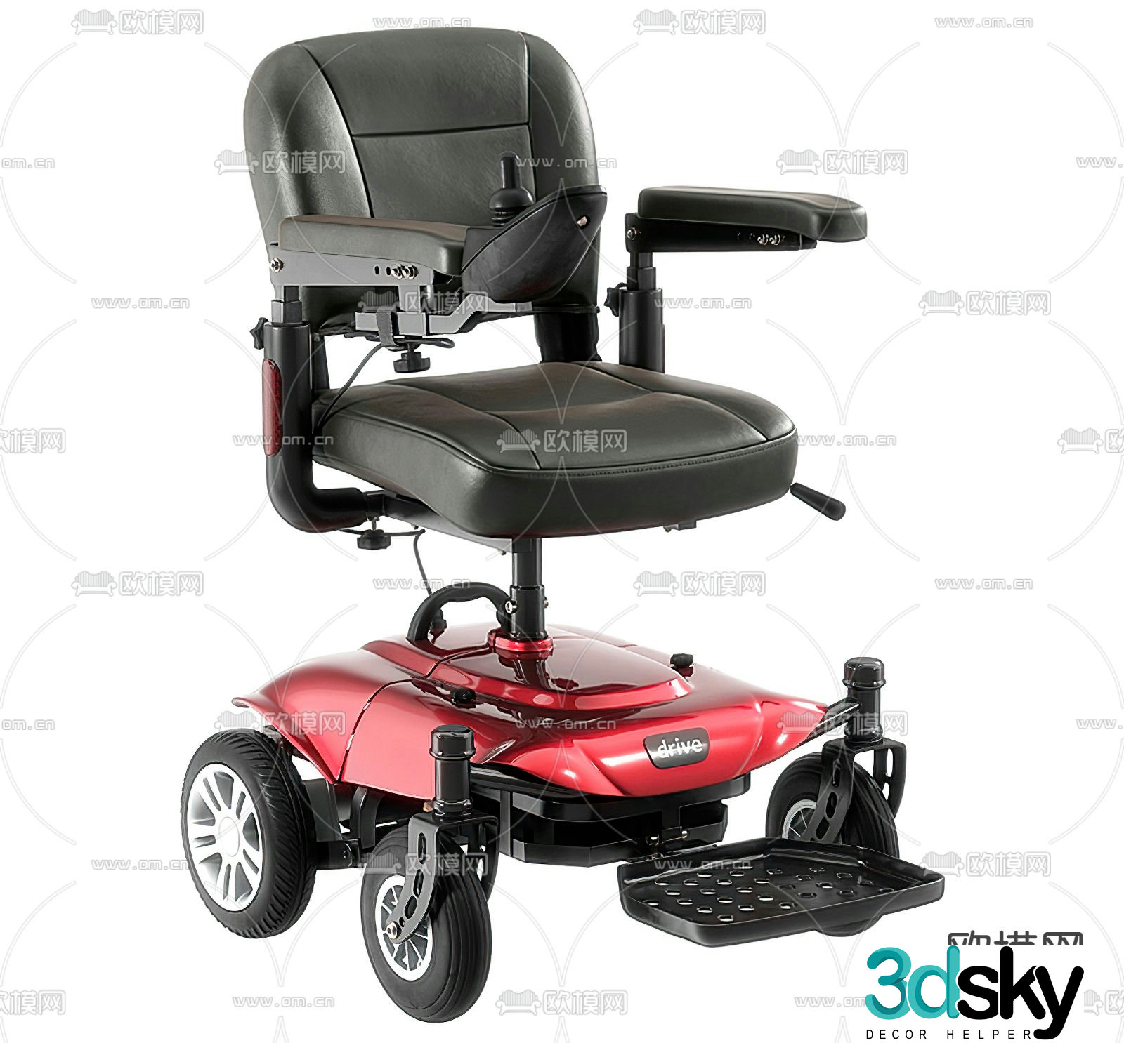 Modern electric wheelchair elderly mobility chair 3d model