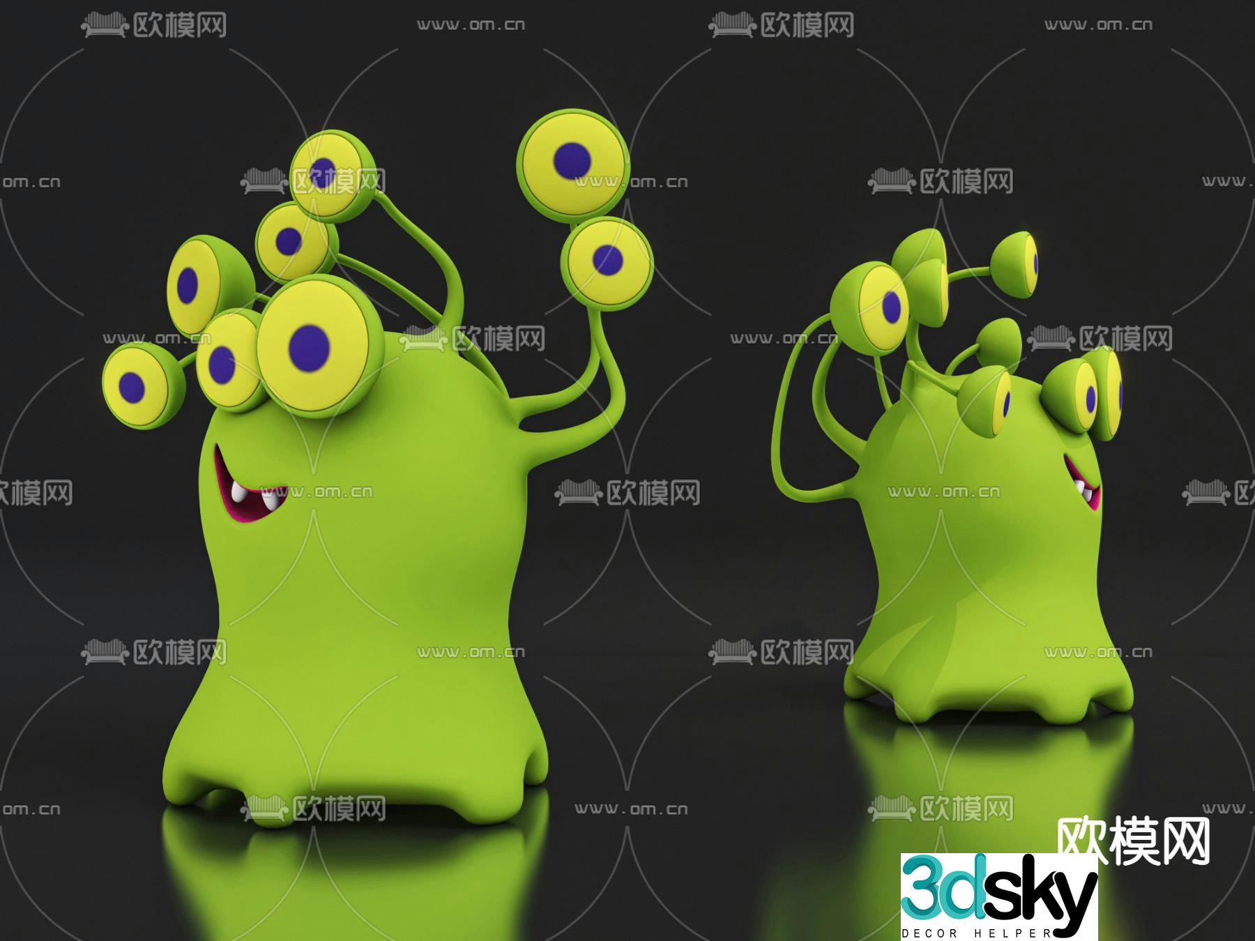 Modern alien toy doll 3d model
