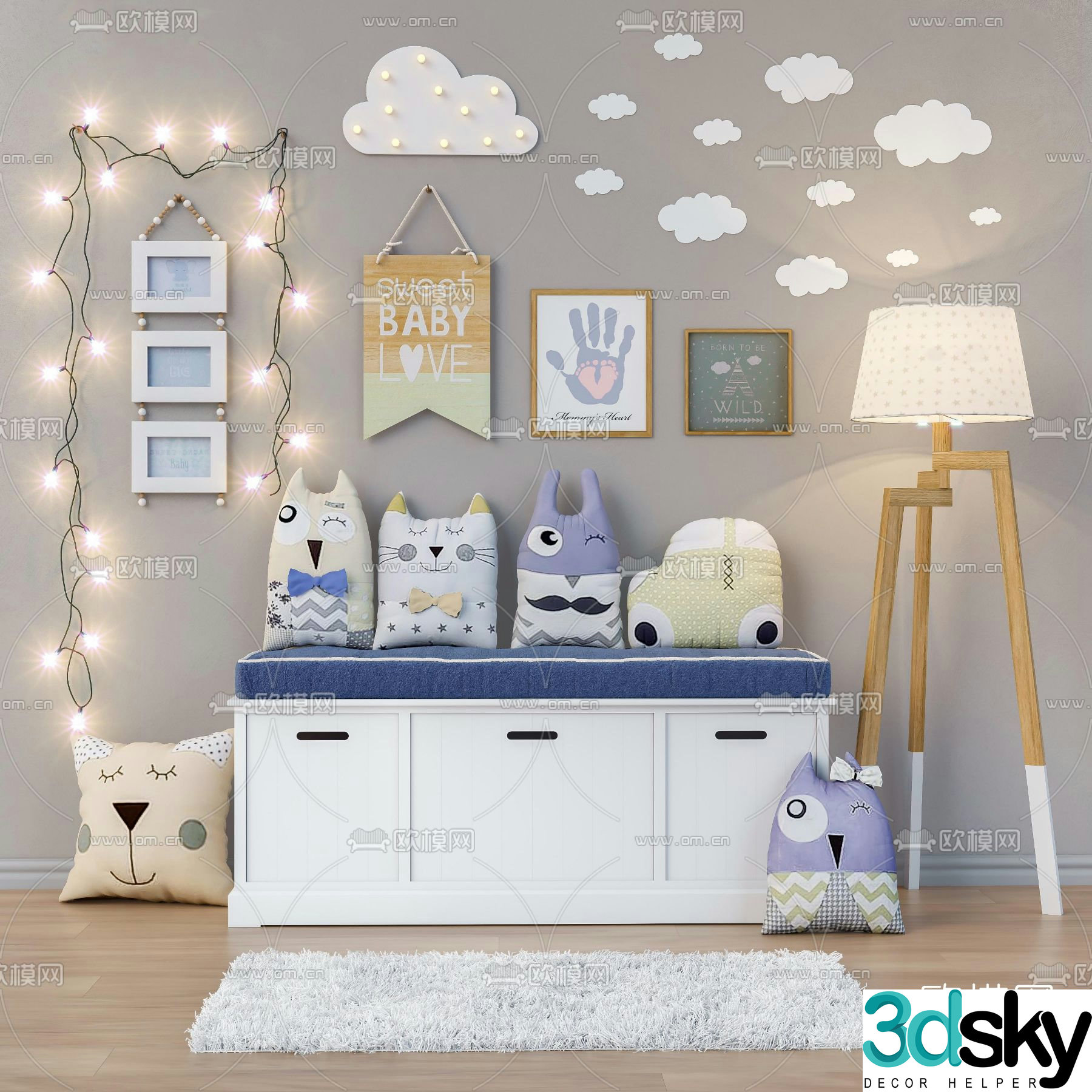 Modern children’s sideboard 3d model