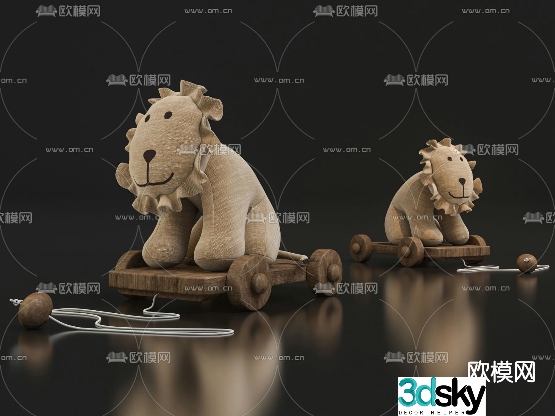 Modern lion doll toy doll 3d model