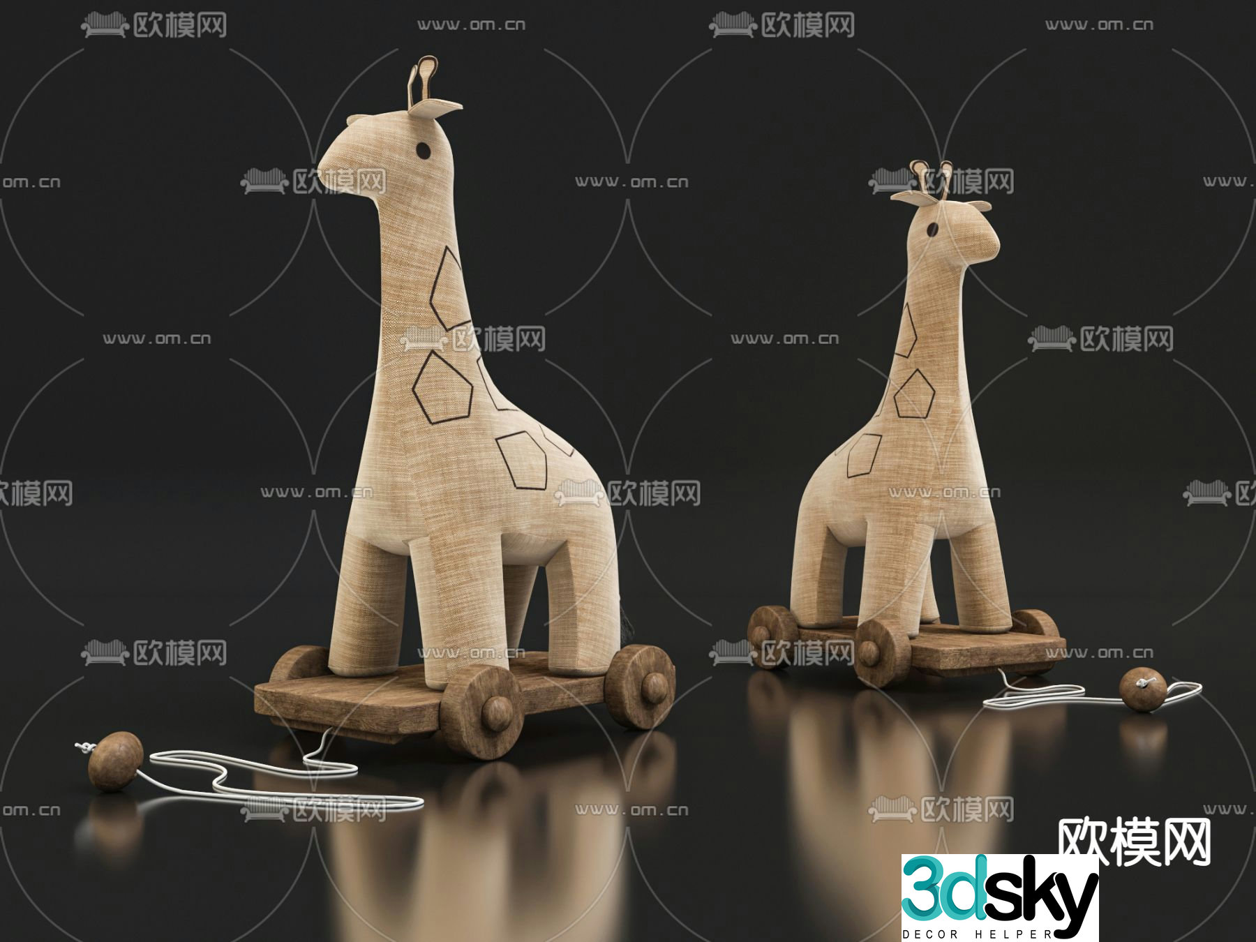 Modern giraffe doll toy doll 3d model
