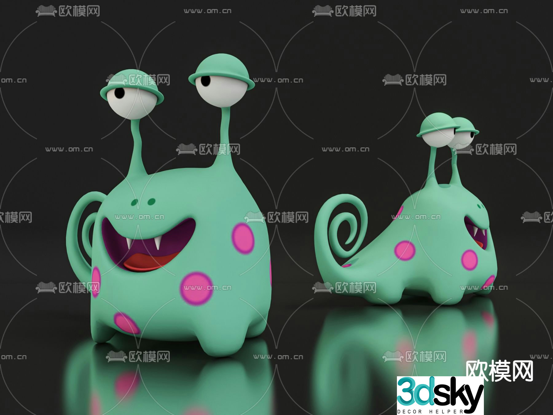 Modern alien toy doll 3d model