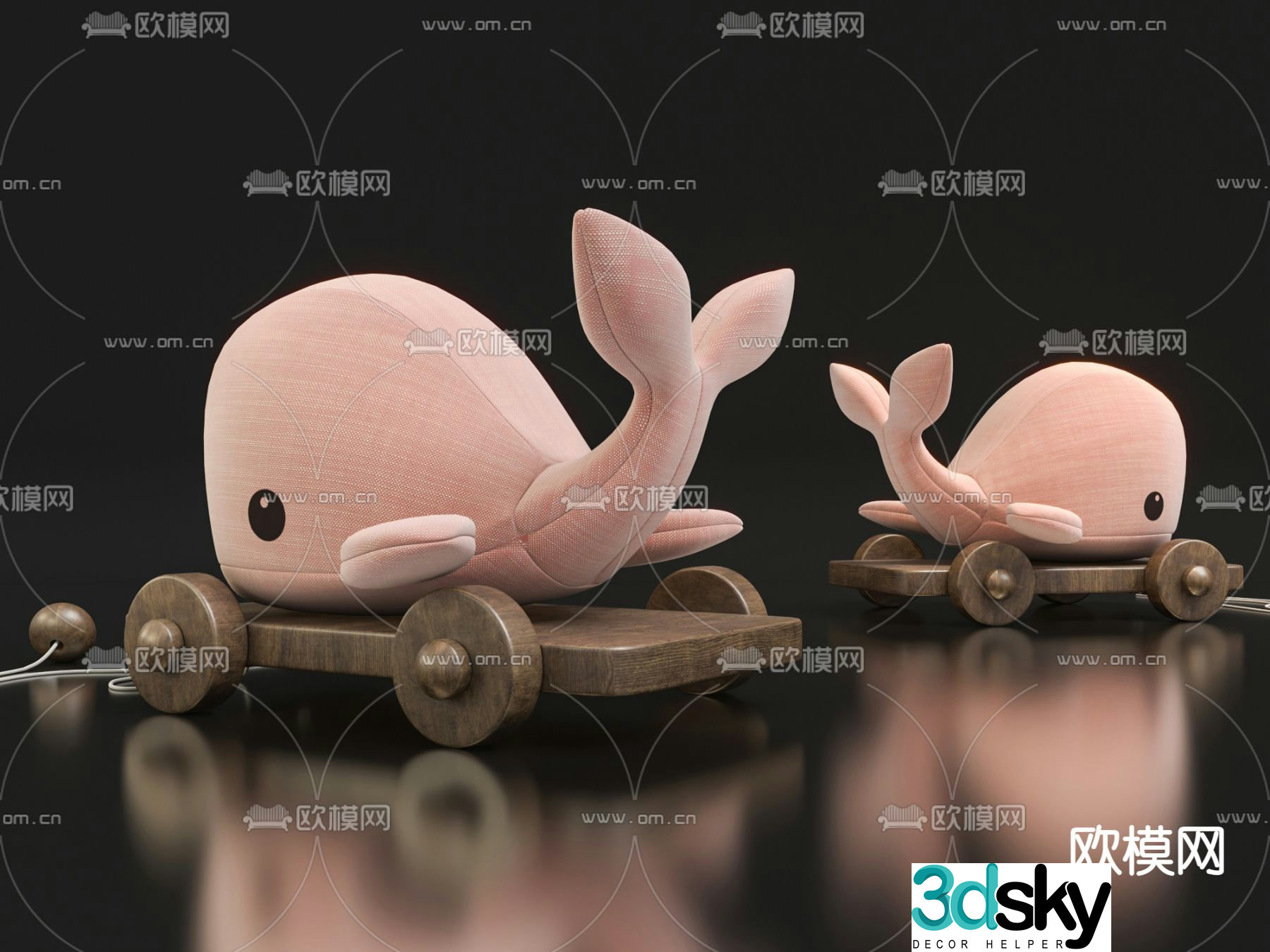 Modern whale doll toy doll 3d model