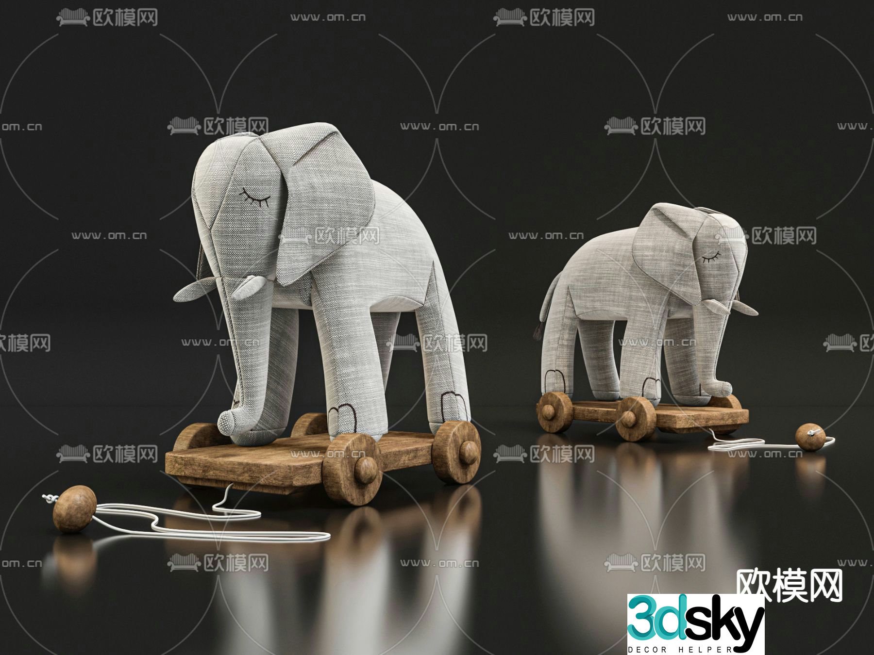 Modern elephant doll toy doll 3d model