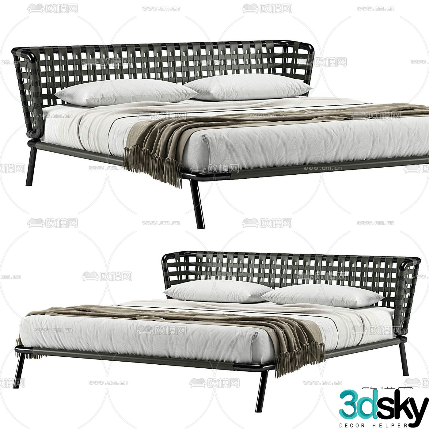 FLEXFORM fabric double bed 3d model