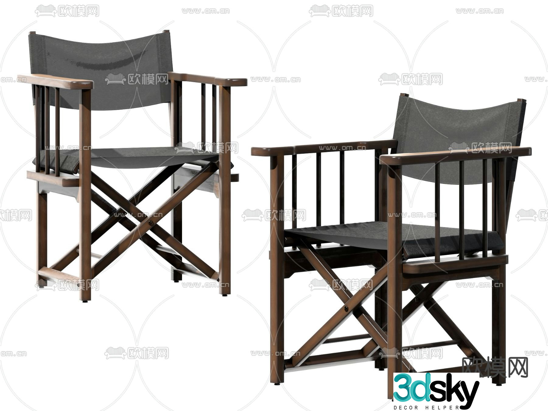 Giorgetti wabi-sabi folding chair 3d model