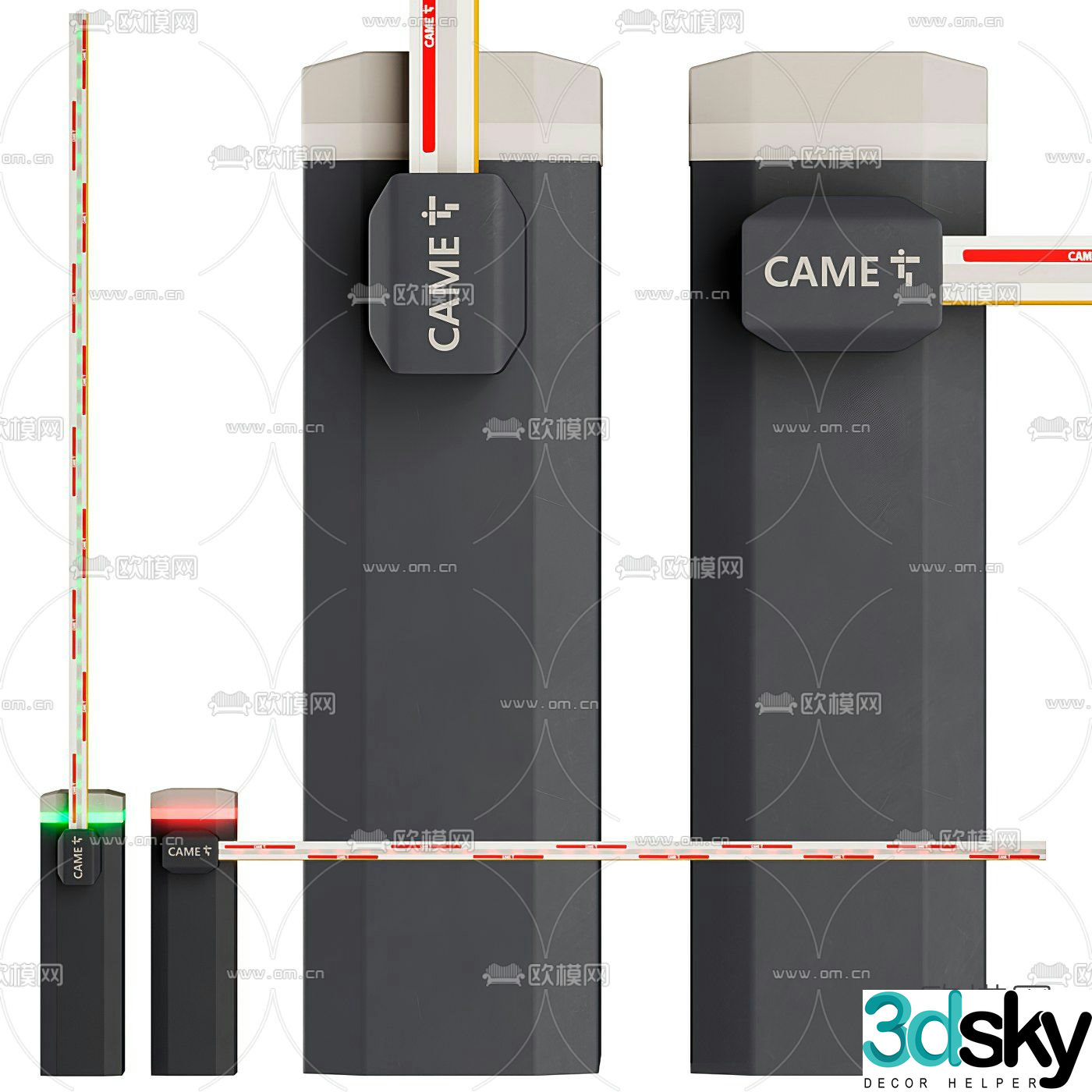 Modern electronic toll pole 3d model