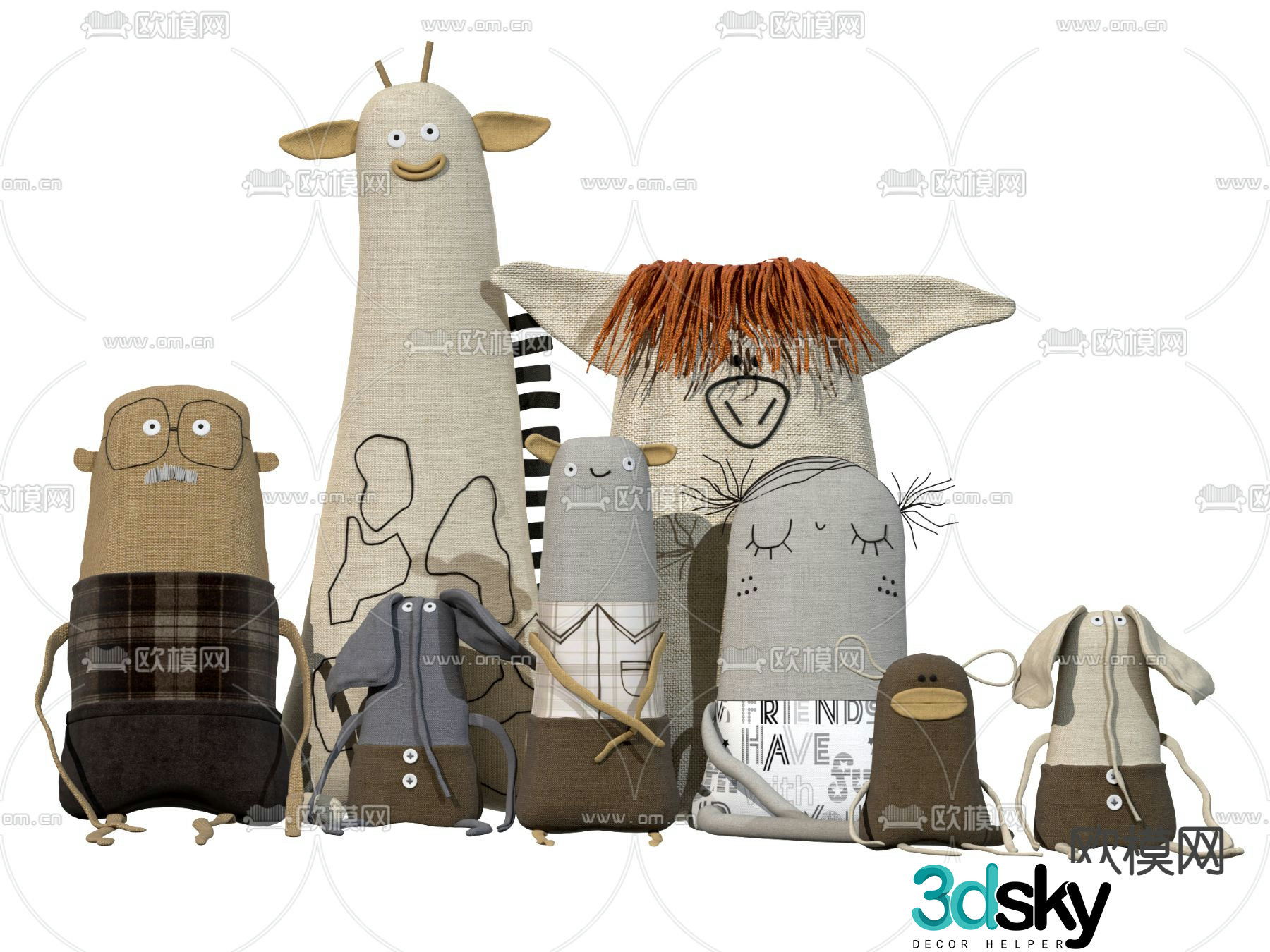 Modern children’s stuffed toy 3d model