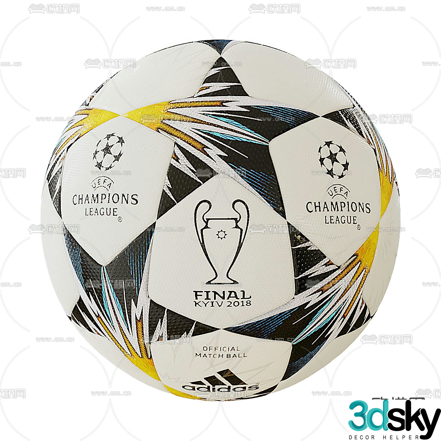 modern adidas football 3d model