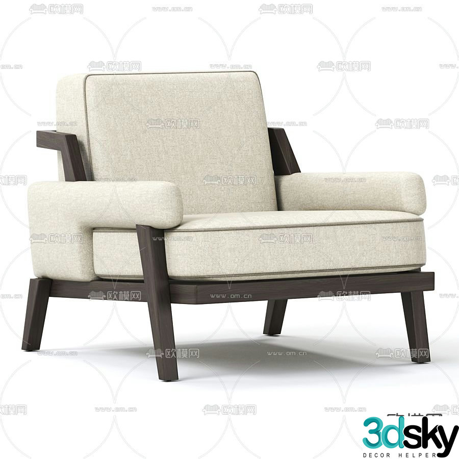 Giorgetti modern fabric lounge chair 3d model