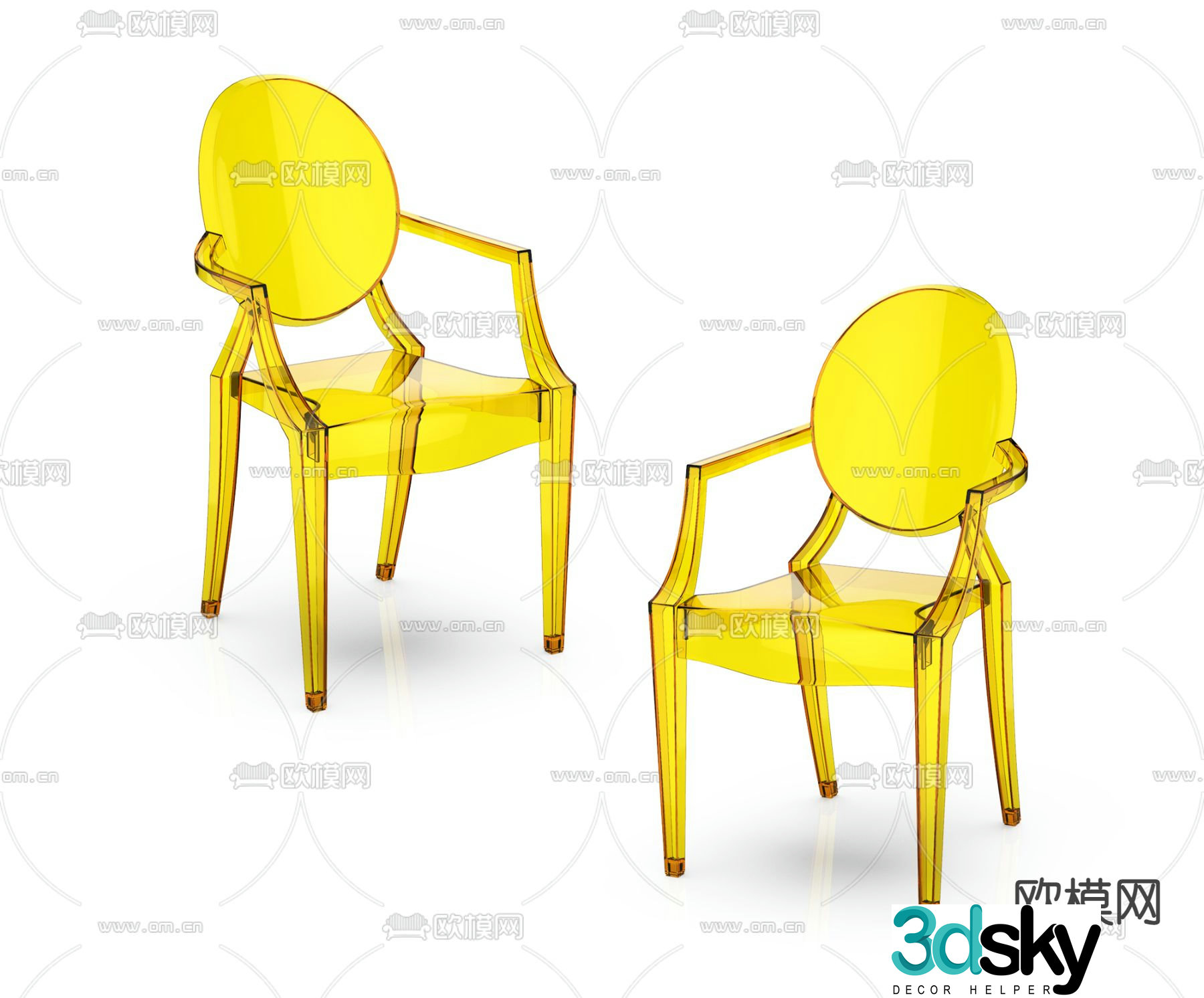 Modern children’s plastic side chair 3d model