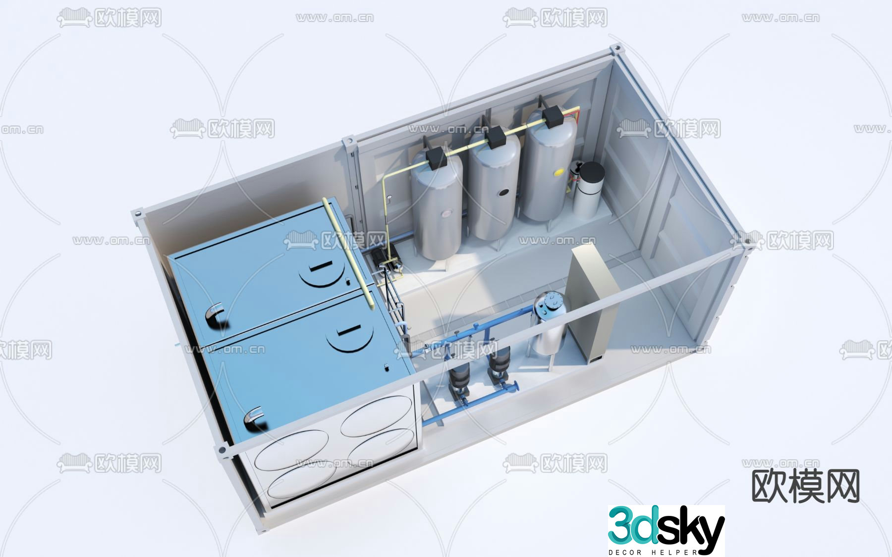 Modern filtration equipment 3d model