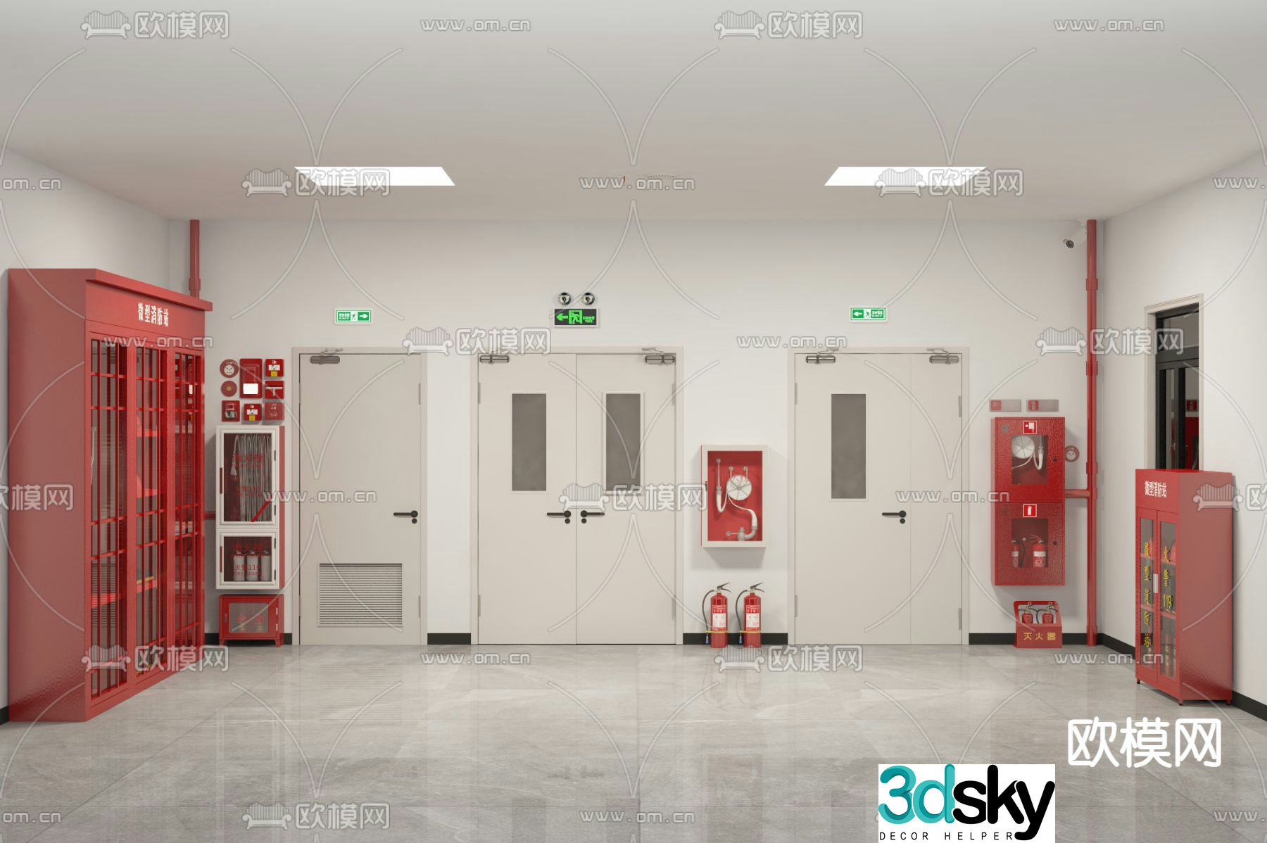 Modern fire hydrant fire door 3d model