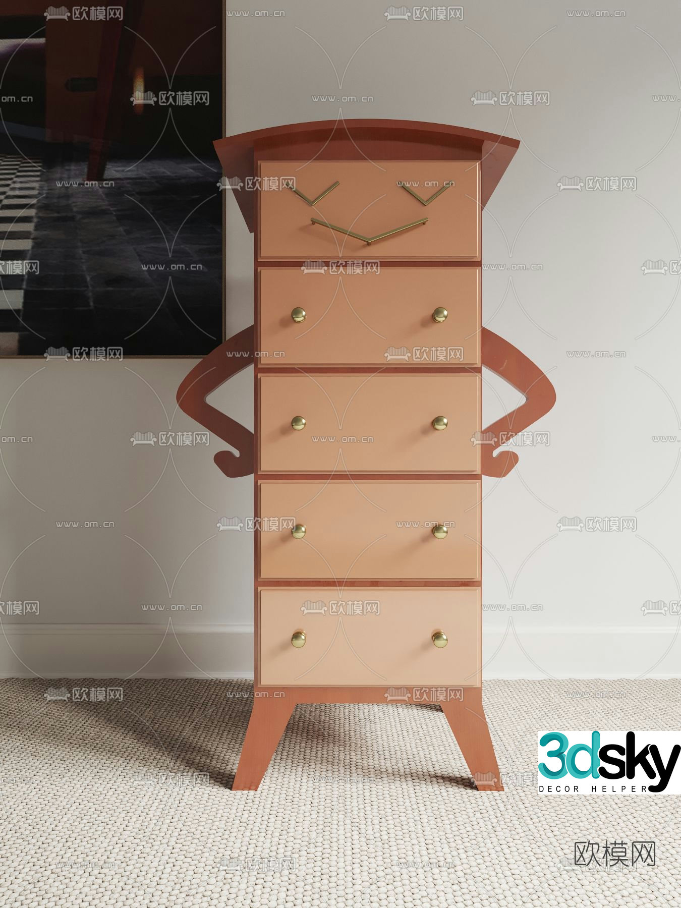Modern children’s chest 3d model