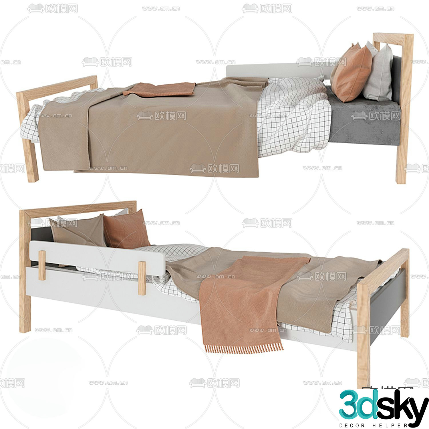 Modern children’s bed 3d model