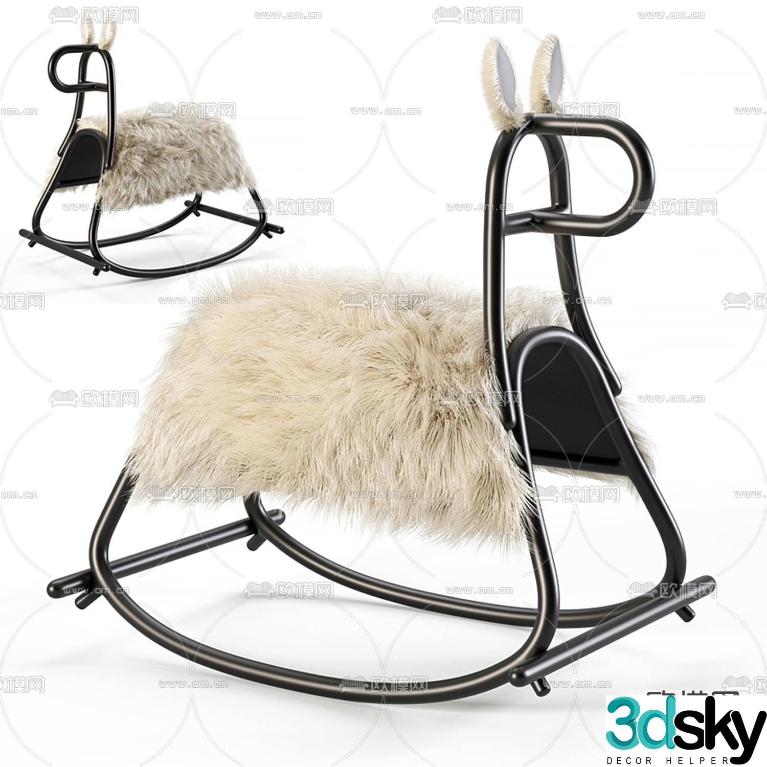 Modern children’s rocking chair 3d model