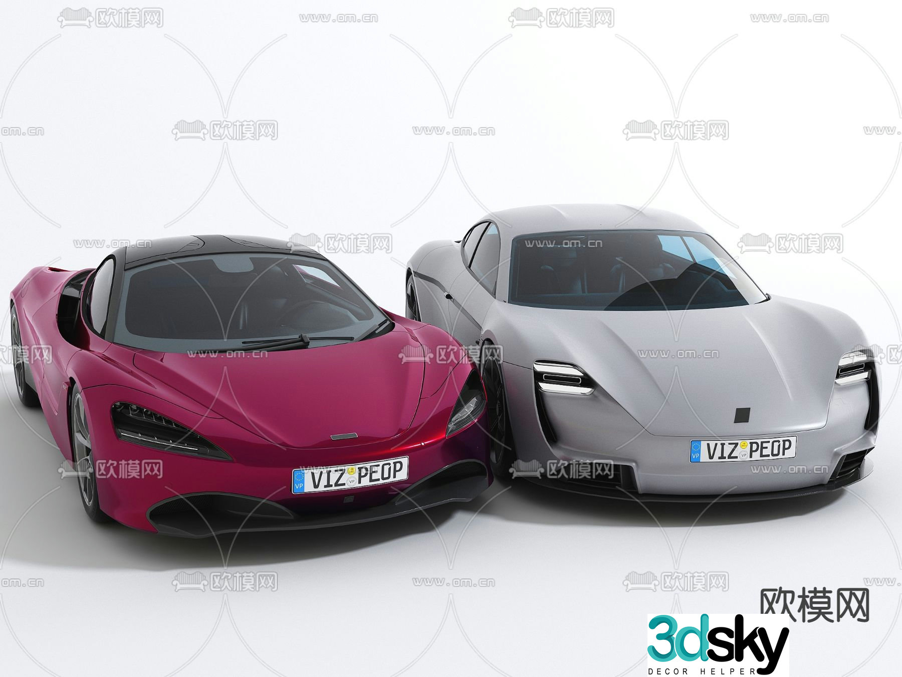 Modern sports car sedan 3d model