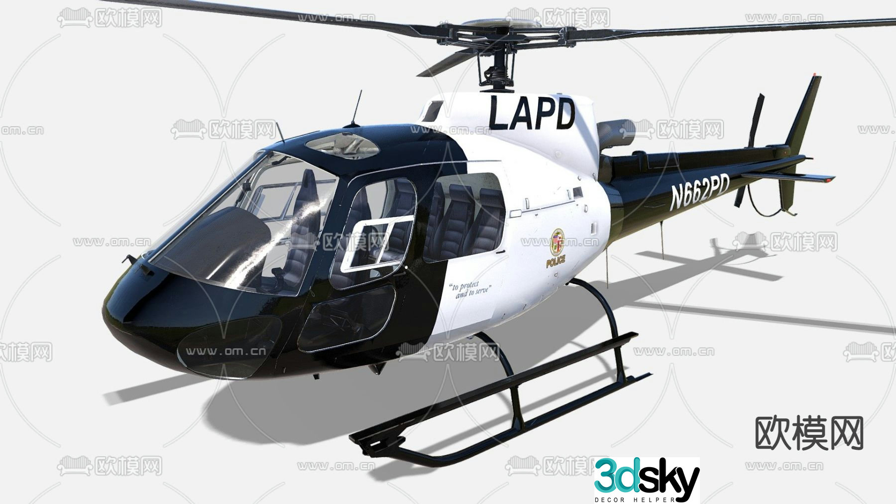 Modern helicopter 3d model