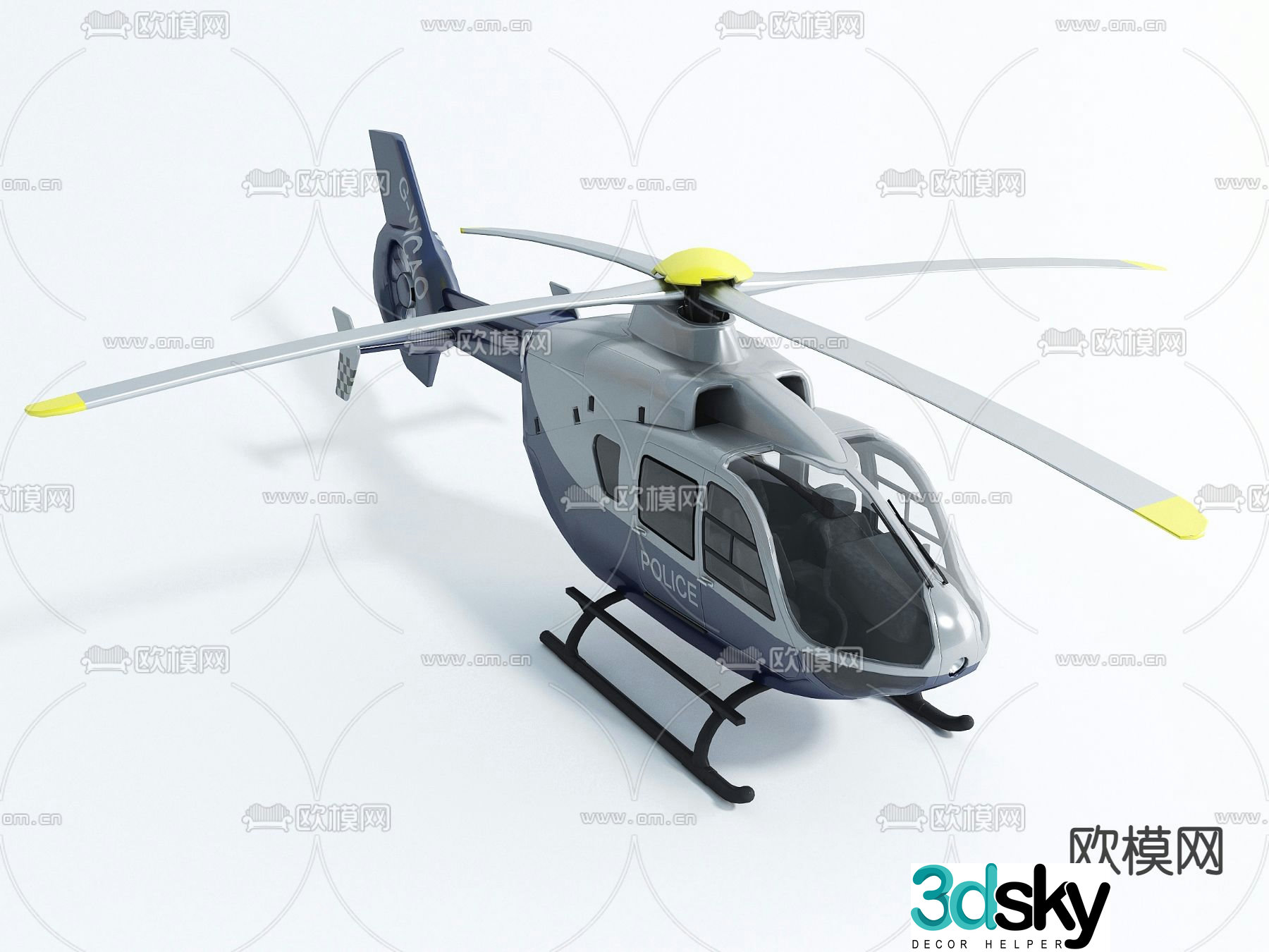 Modern helicopter 3d model