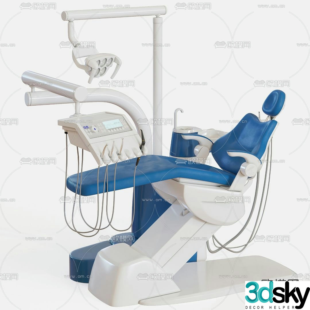 Modern dental medical bed 3d model