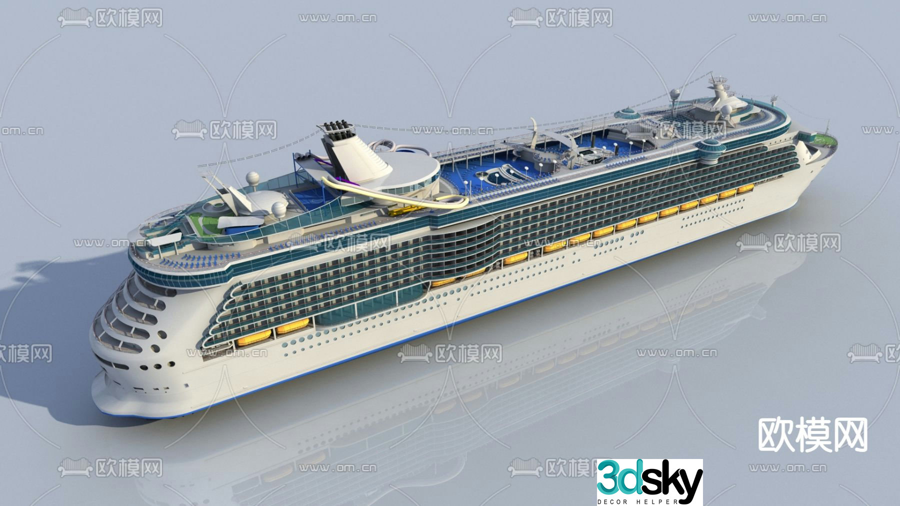 Modern premium cruise ship 3d model