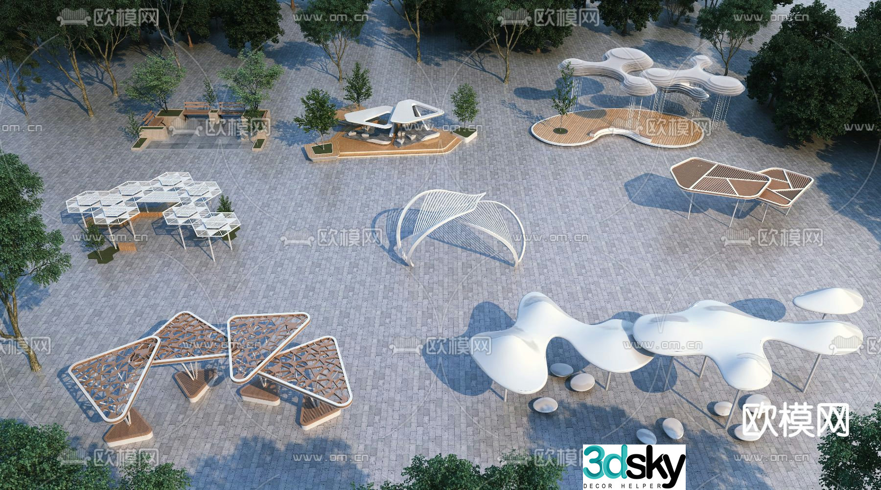Modern outdoor gazebo 3d model
