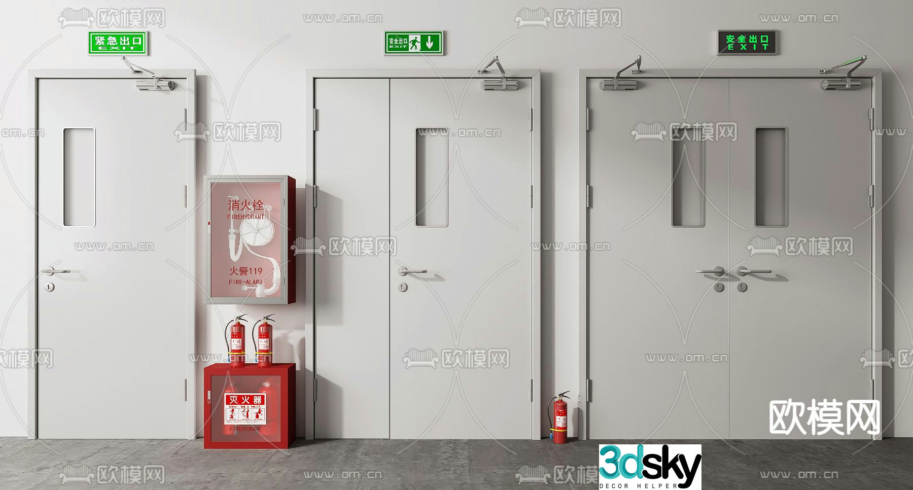 Modern fire door fire door 3d model