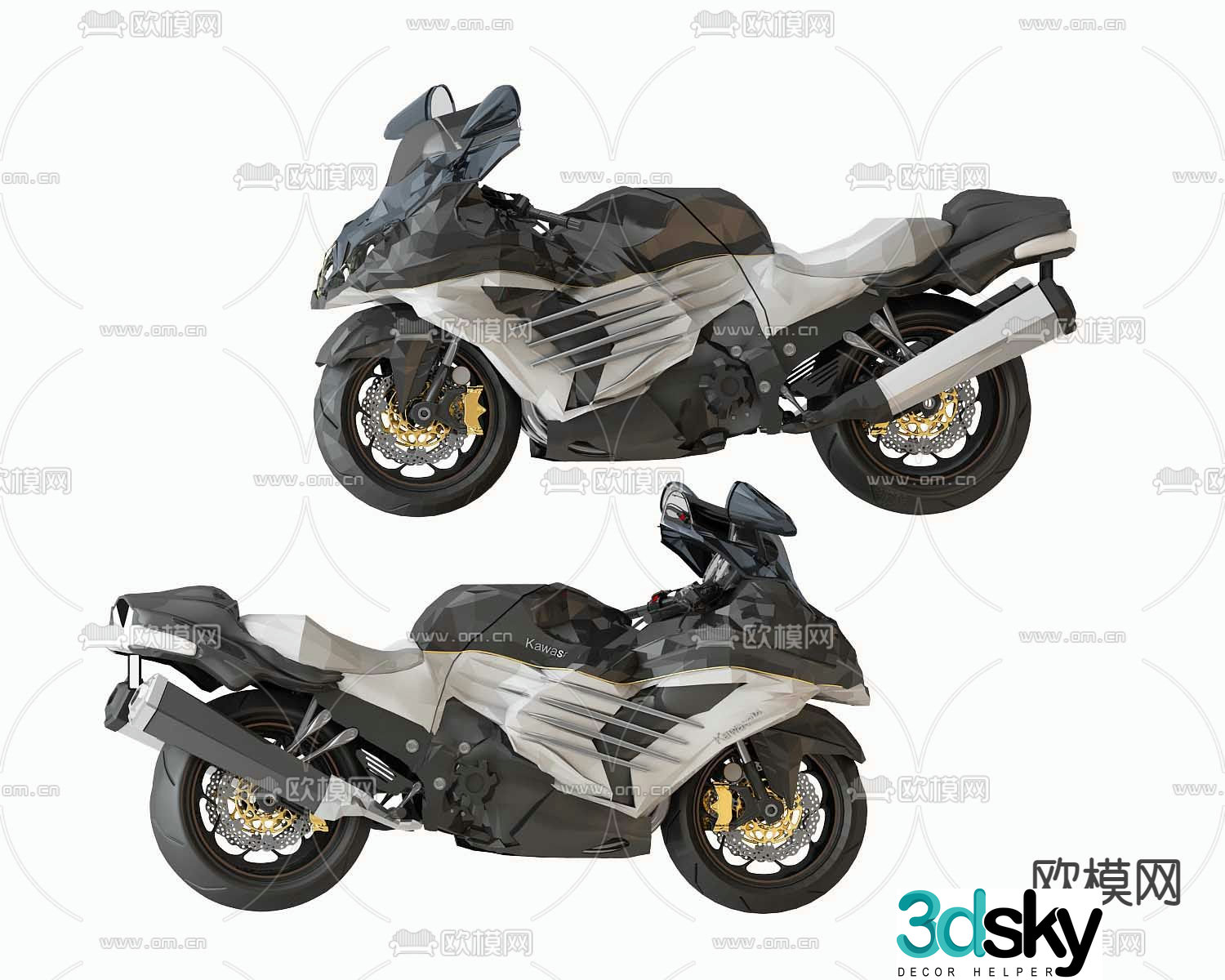Modern motorcycle motorcycle 3d model