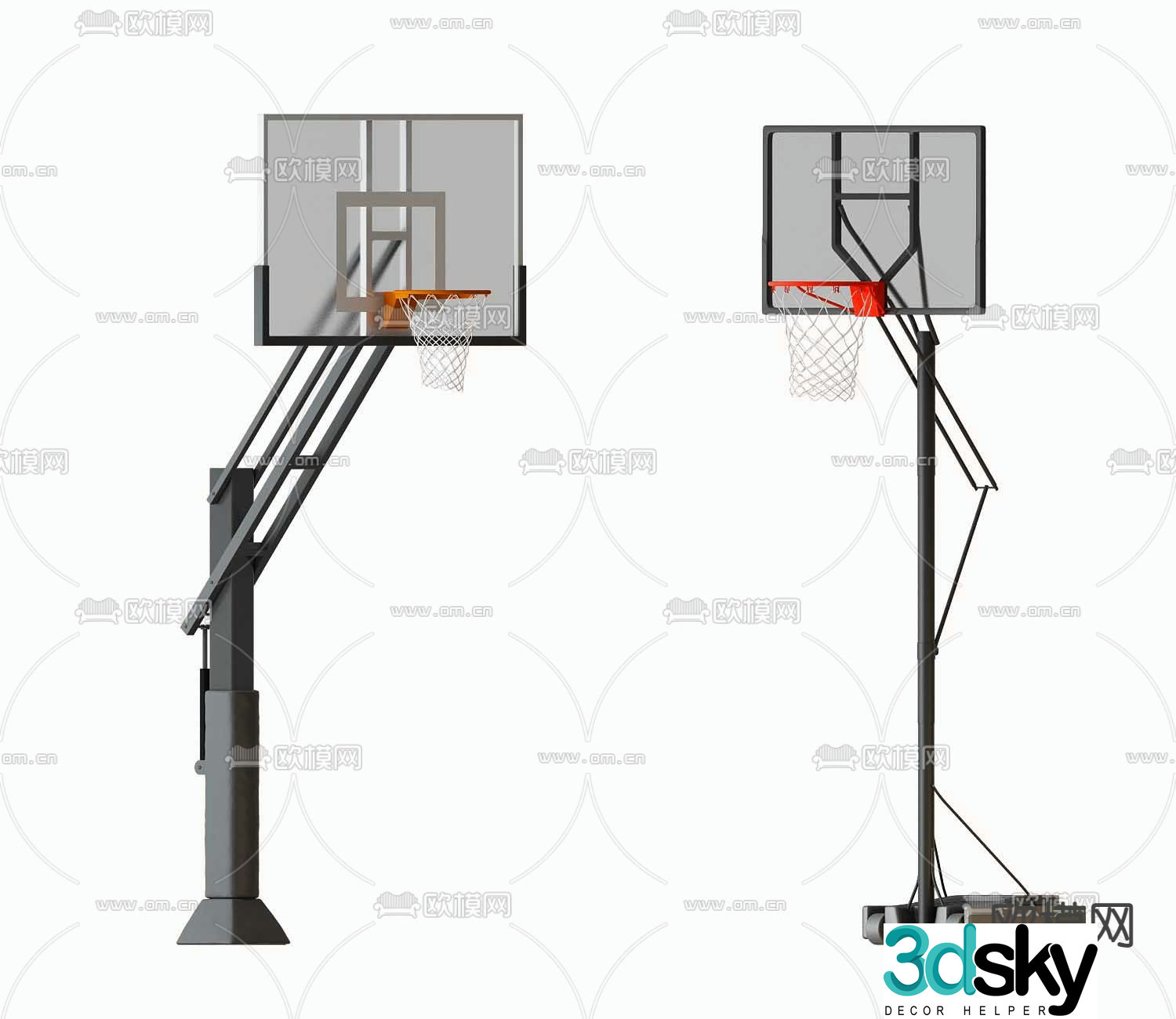 Sporting Goods Basketball Board Shooting Stand 3D Model