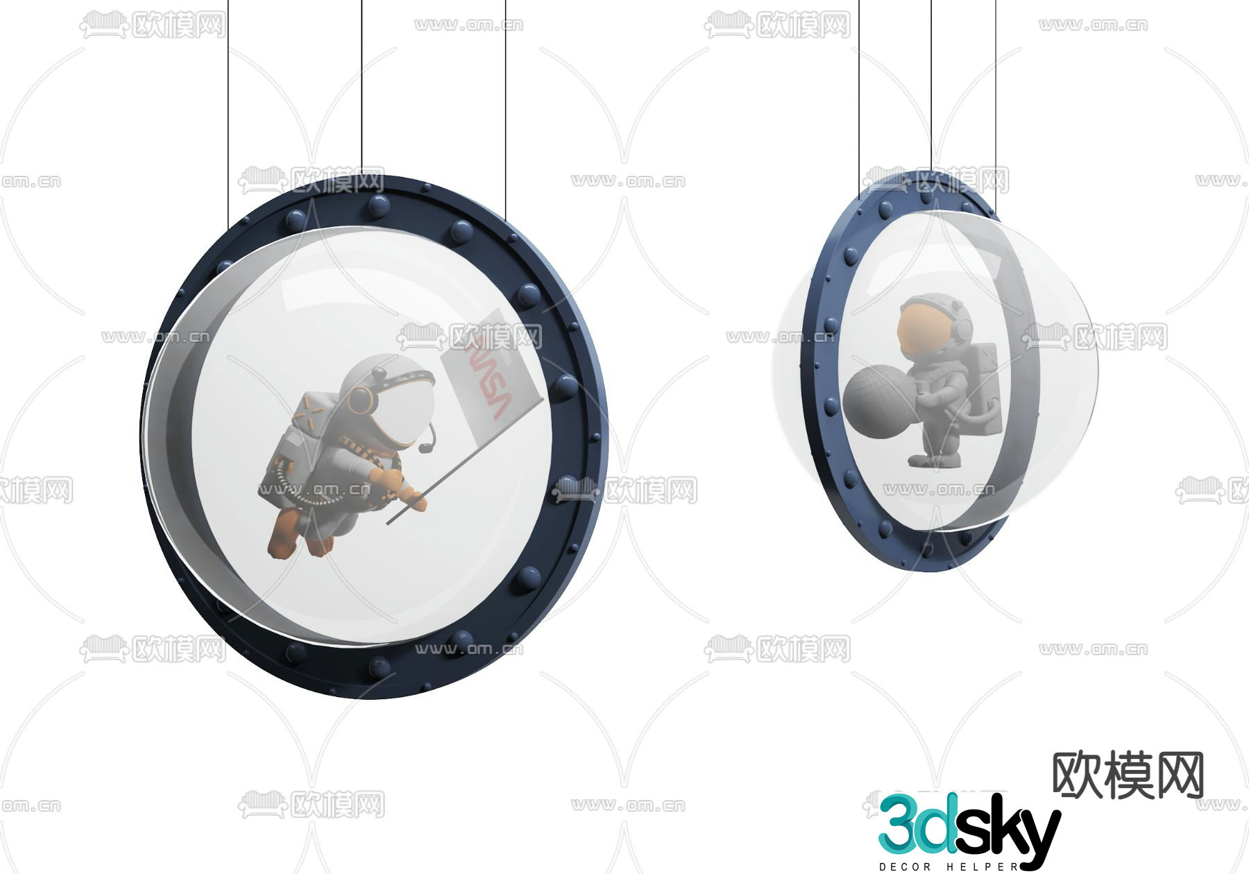 Modern astronaut children’s jewelry 3d model