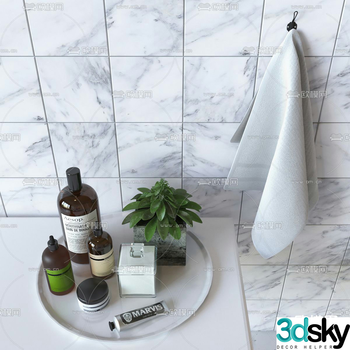 Modern bathroom supplies 3d model