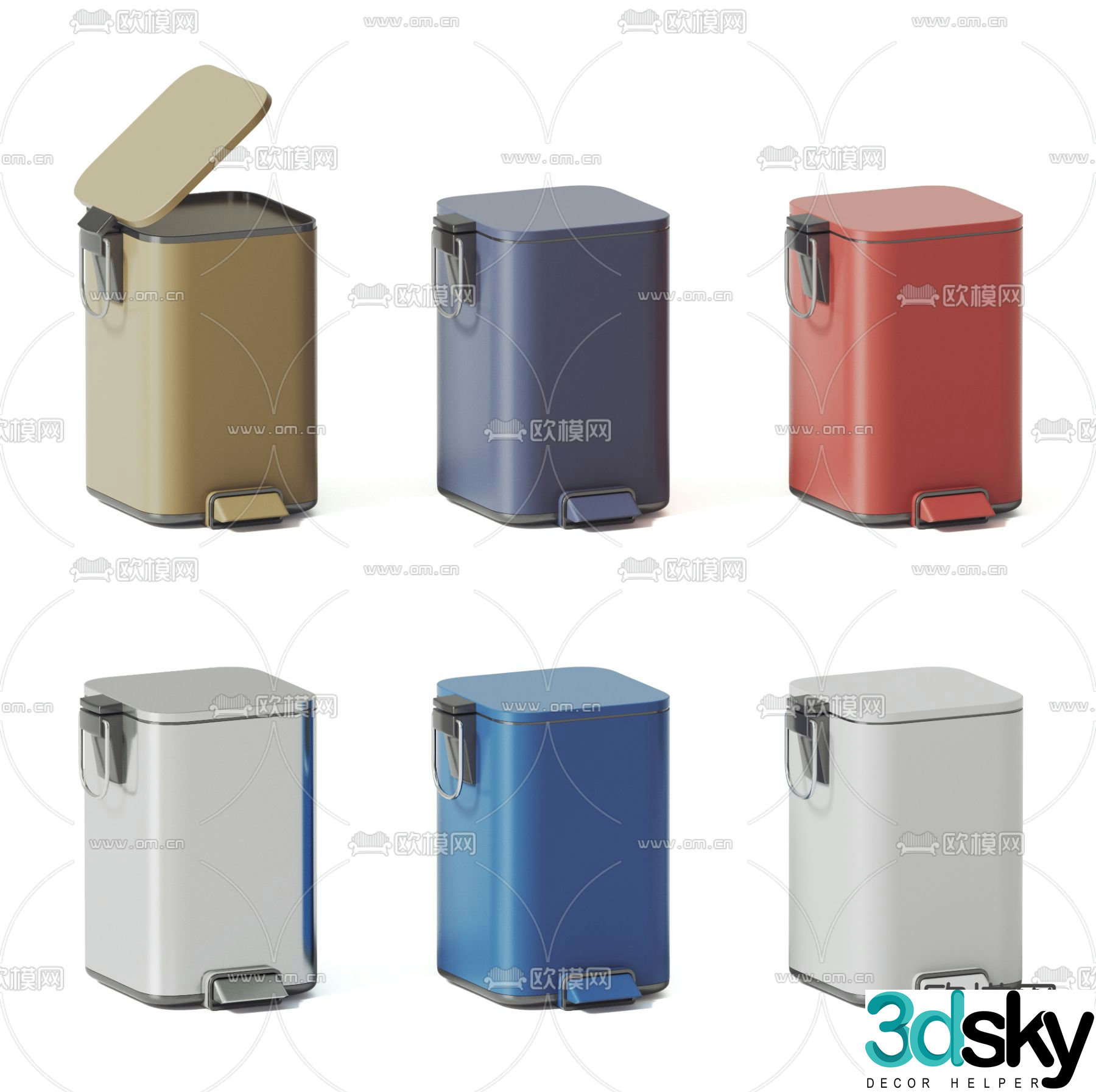 Modern trash can 3d model