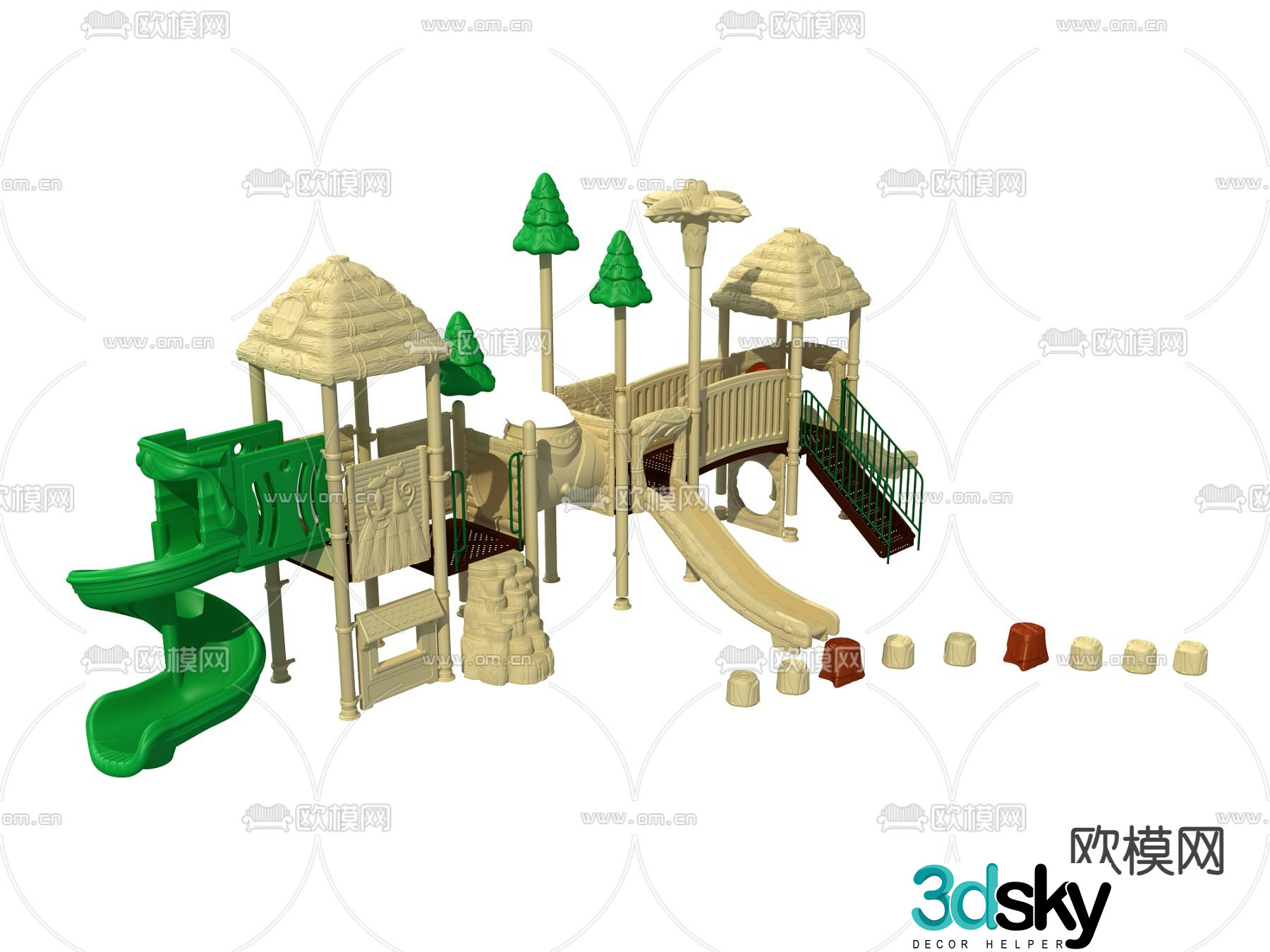 Modern children's slide ride 3d model
