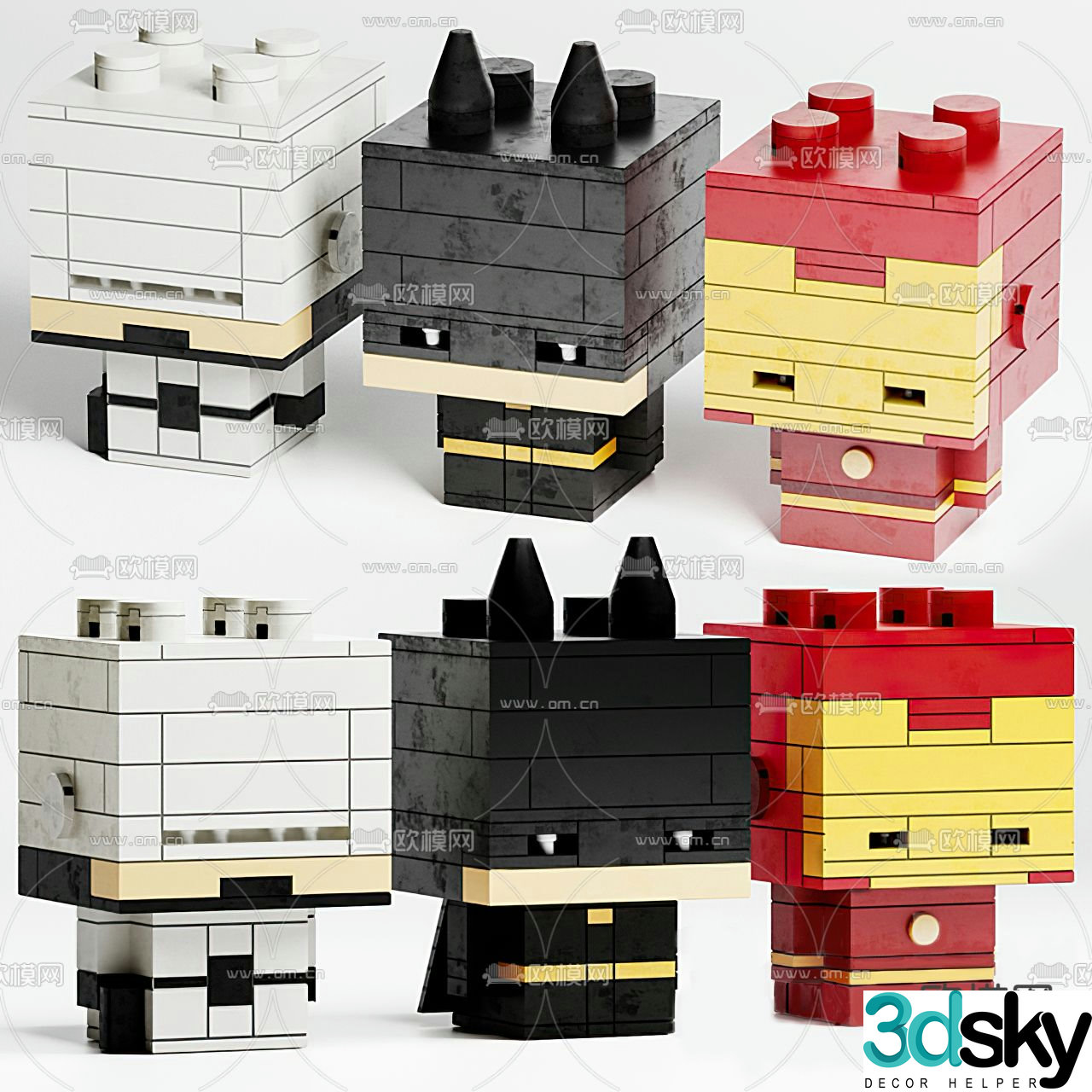 Modern Marvel Heroes lego 3d model