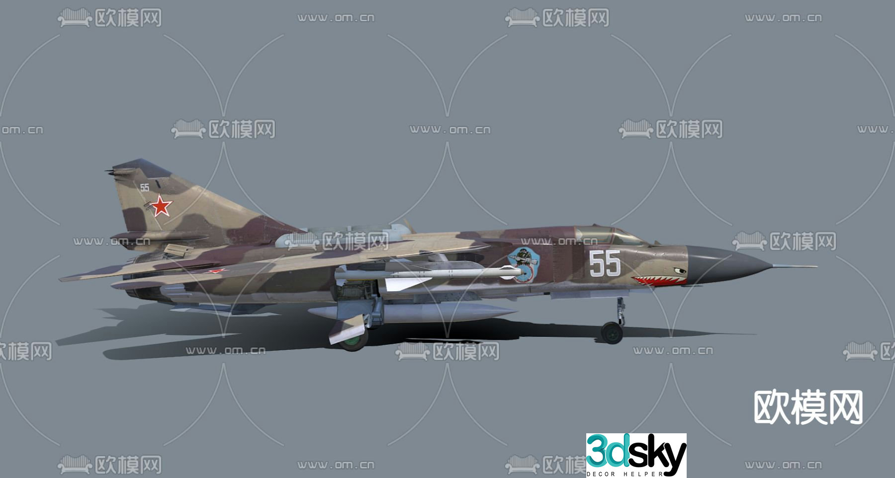 Modern fighter jet 3d model
