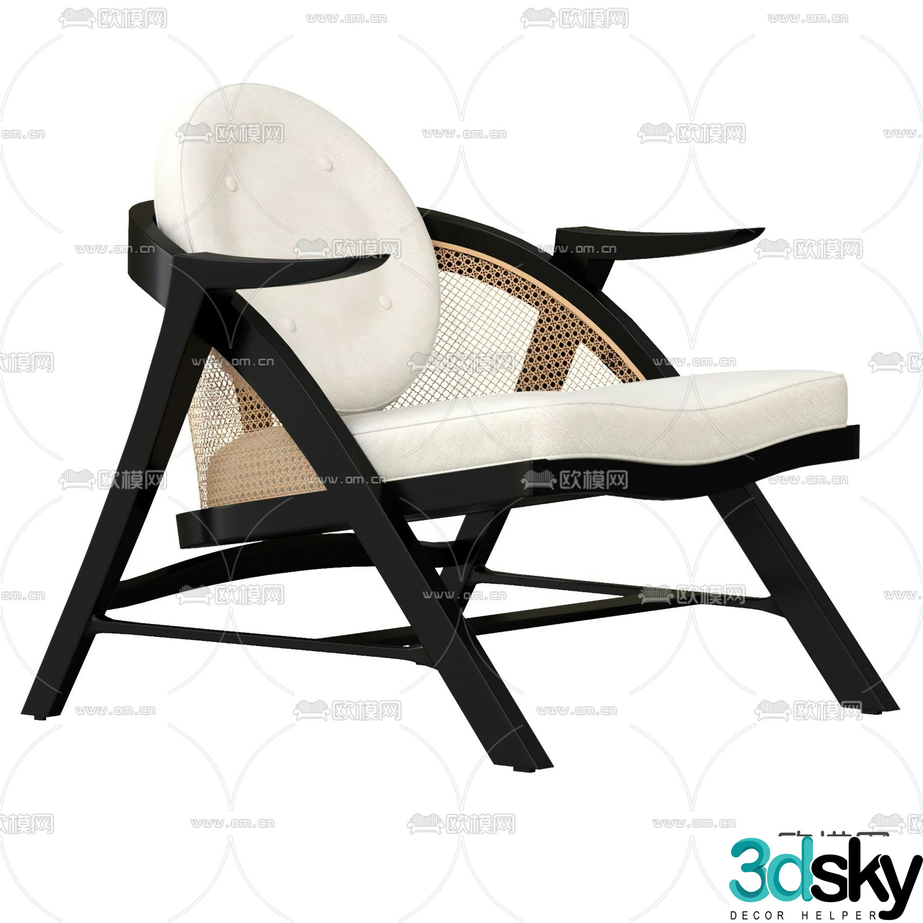 Cor wabi-sabi style woven lounge chair 3d model